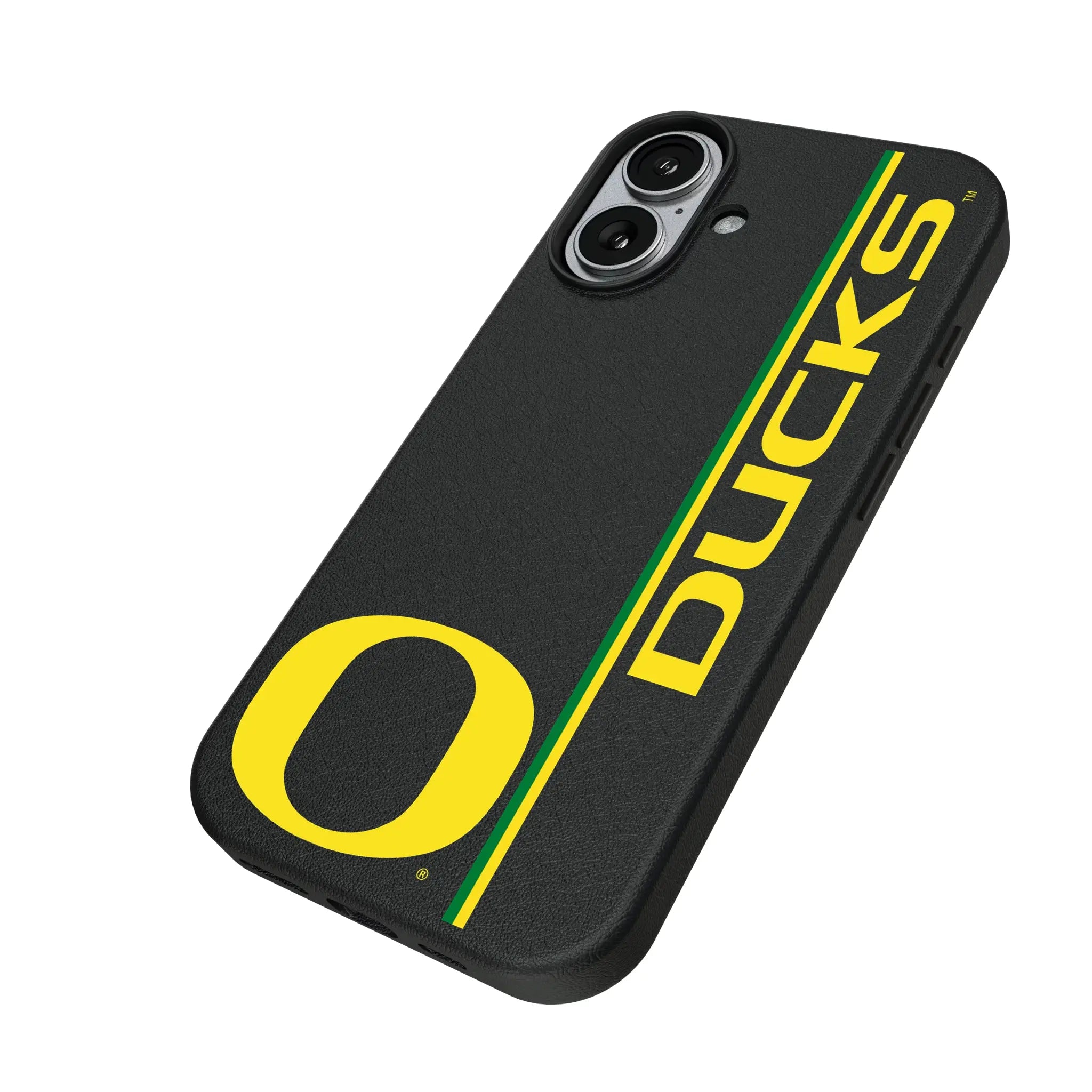 University of Oregon Ducks Sidebar iPhone MagSafe Compatible Phone Case for Apple iPhone - Isometric View#Device_iPhone 17