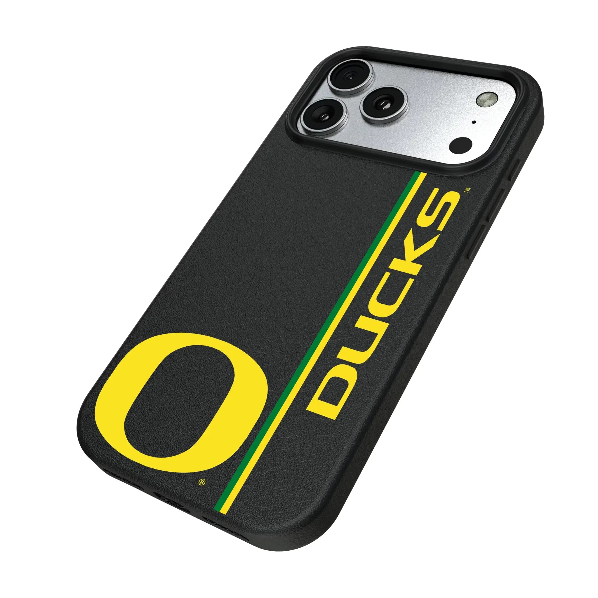 University of Oregon Ducks Sidebar iPhone MagSafe Compatible Phone Case for Apple iPhone - Isometric View#Device_iPhone 17 Pro Max