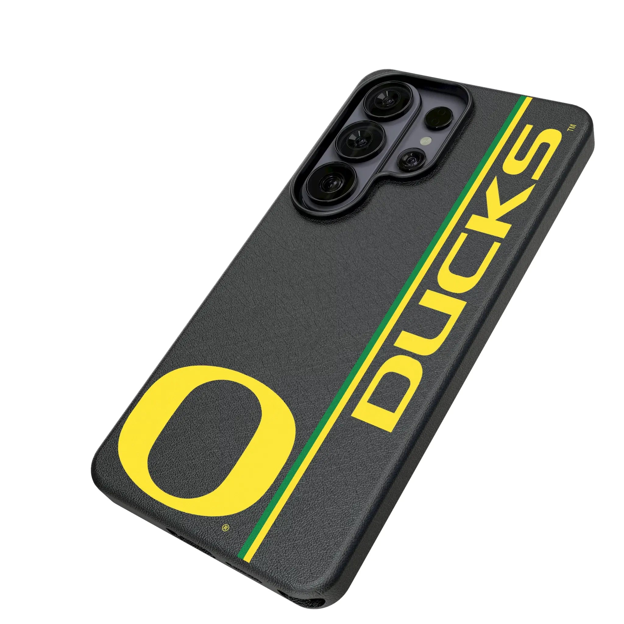 University of Oregon Ducks Sidebar Galaxy MagSafe Compatible Phone Case for Samsung Galaxy - Isometric View#Device_Galaxy S26 Ultra