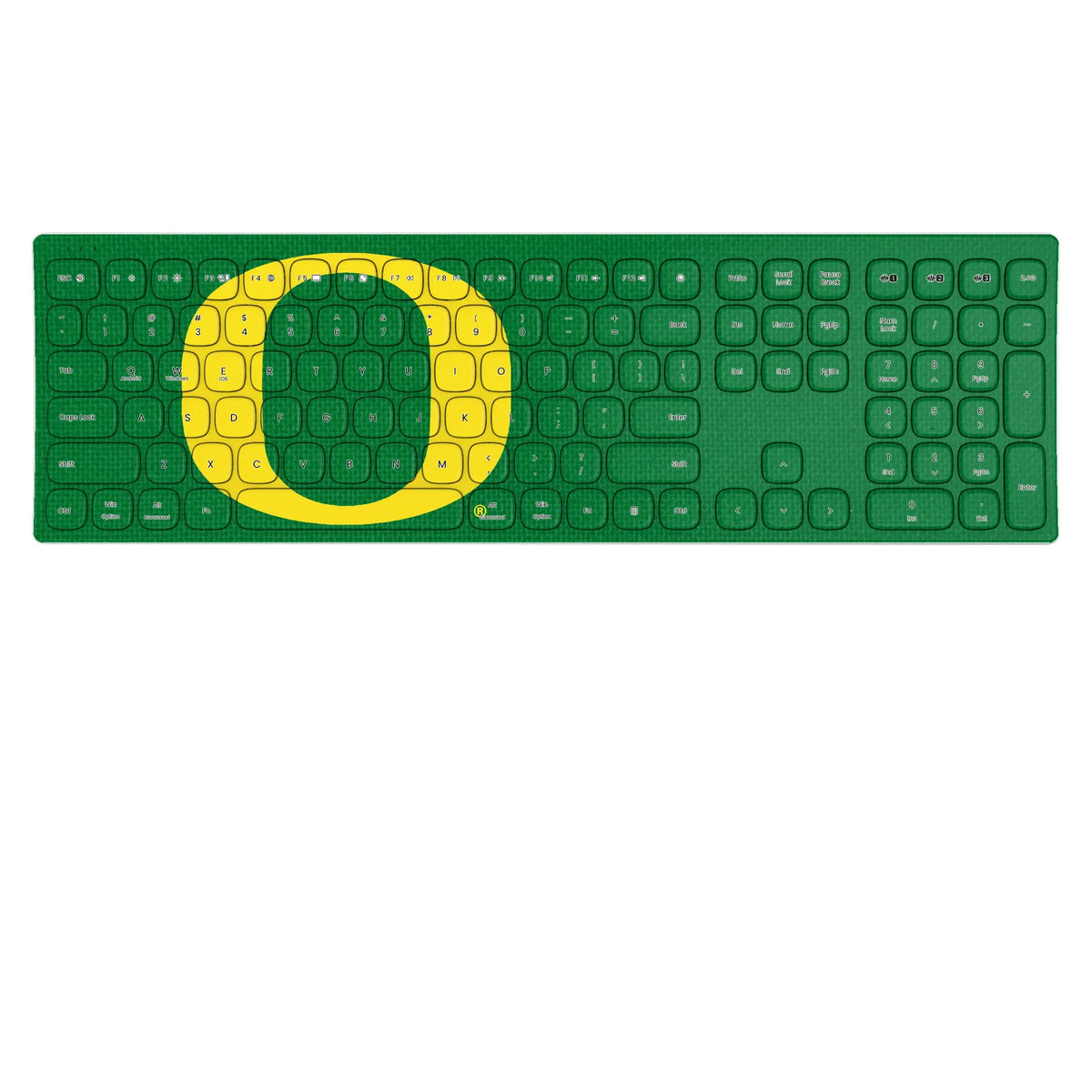 University of Oregon Ducks Solid KKB605 Curved Wireless Keyboard