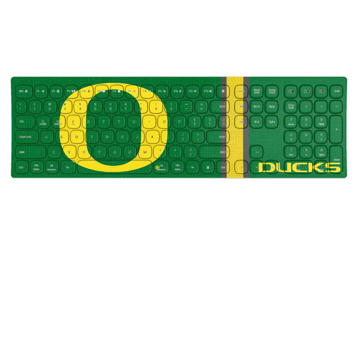 University of Oregon Ducks Stripe KKB605 Curved Wireless Keyboard