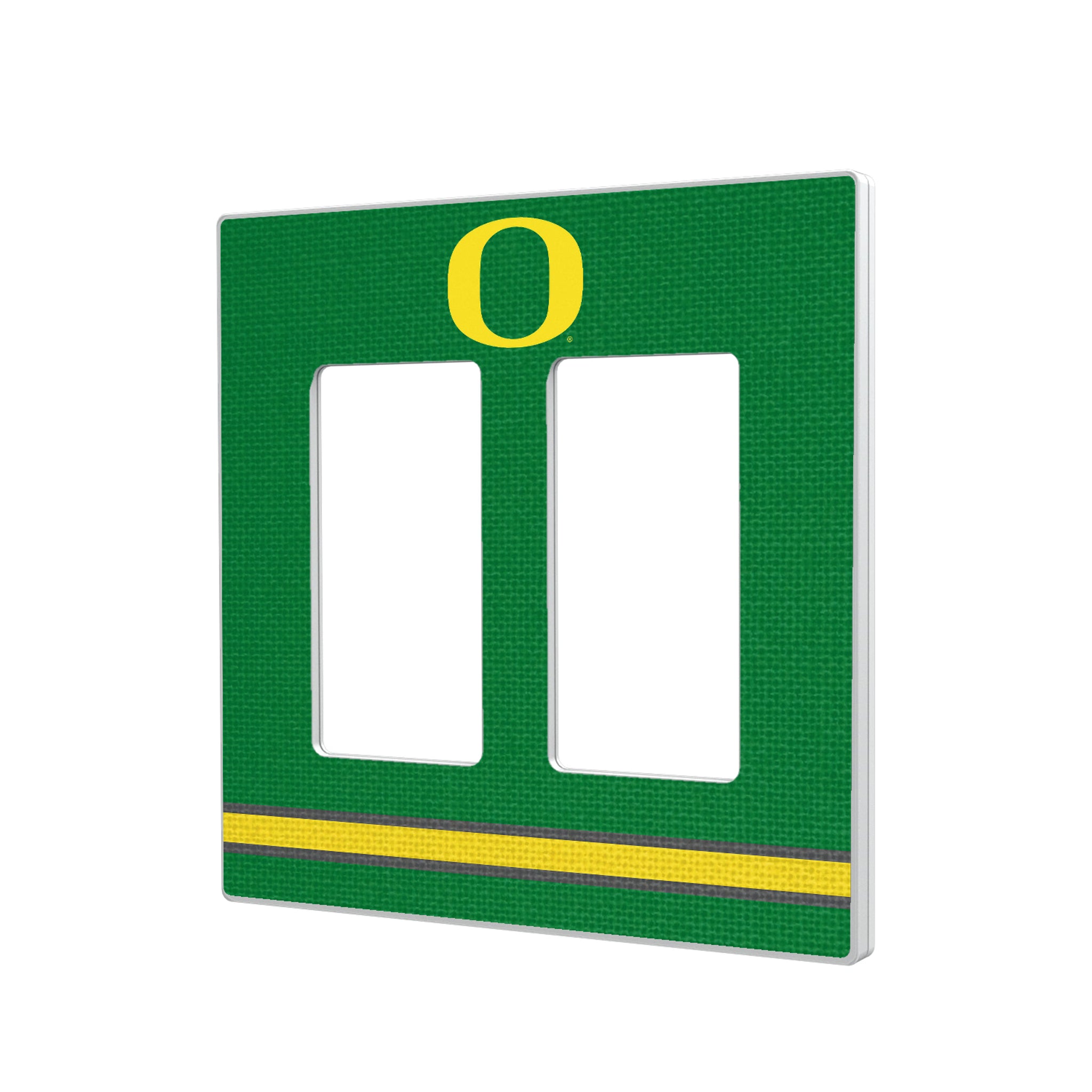University of Oregon Ducks Stripe Hidden-Screw Light Switch Plate#Style_Double Rocker