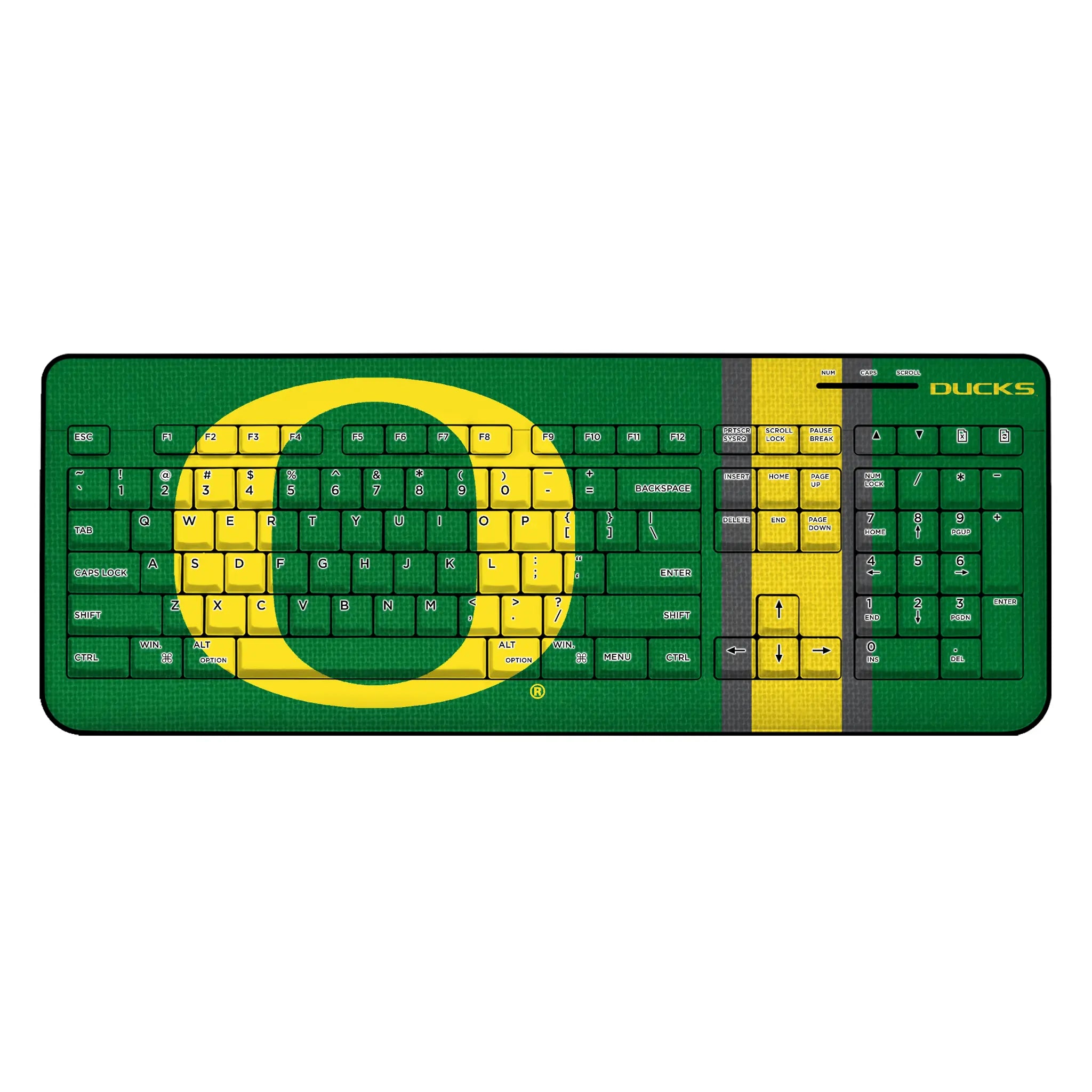 University of Oregon Ducks Stripe Wireless USB Keyboard
