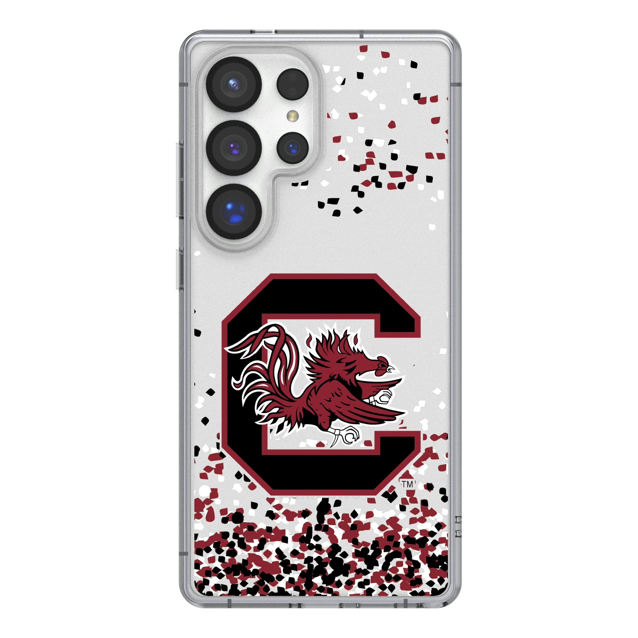 University of South Carolina Gamecocks Confetti Galaxy Clear Phone Case for Samsung Galaxy