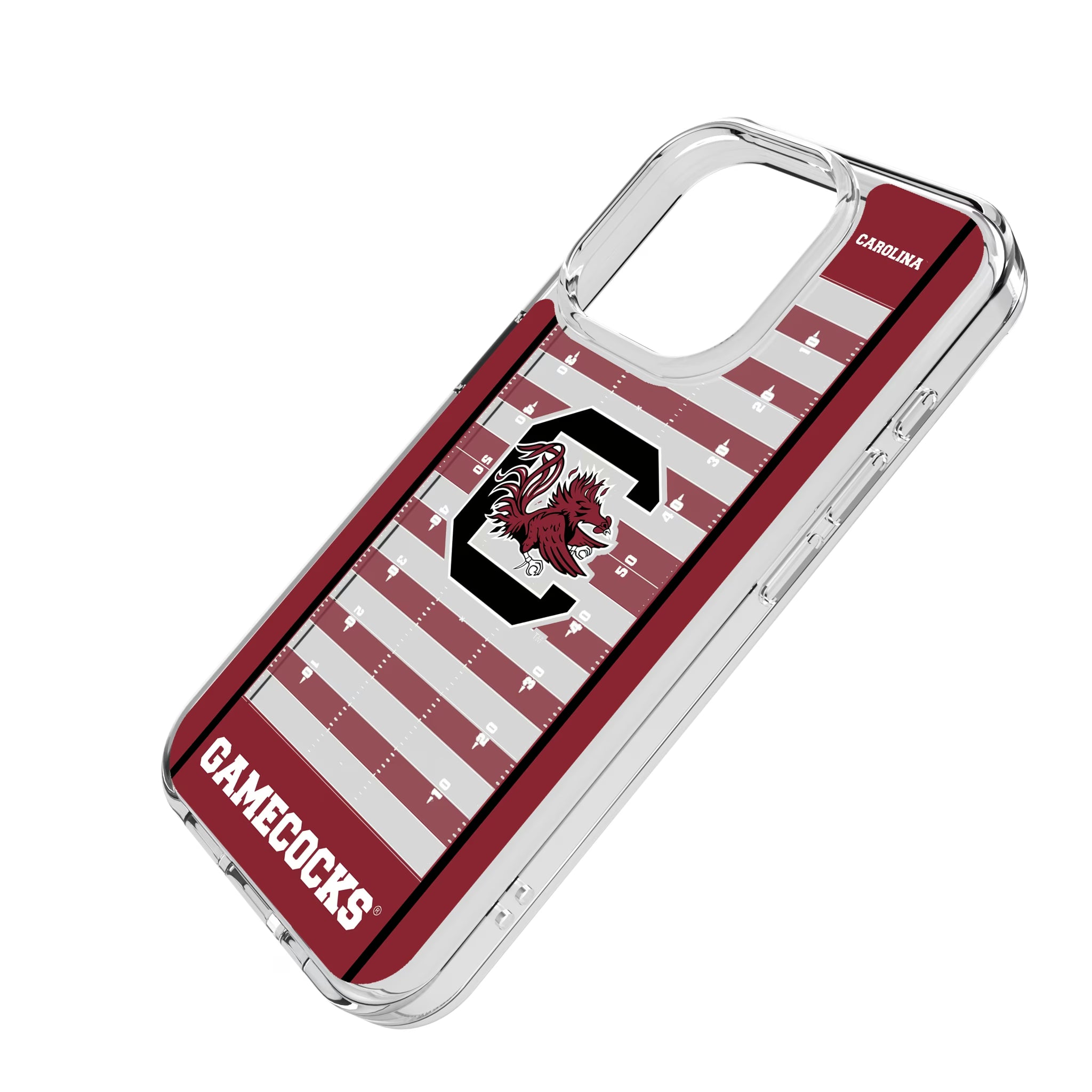 University of South Carolina Gamecocks Field iPhone Clear Phone Case for Apple iPhone - Isometric View