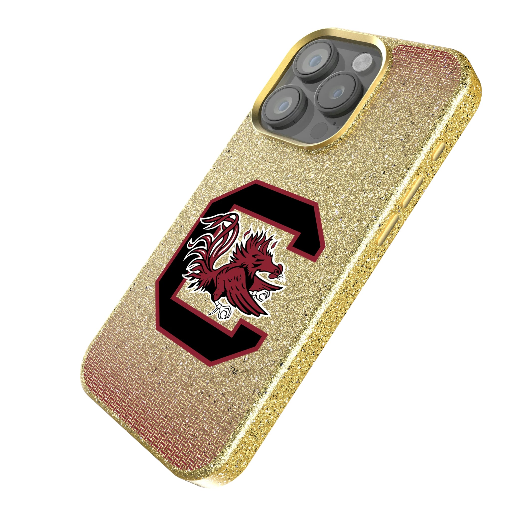 University of South Carolina Gamecocks Linen iPhone Bling Phone Case for Apple iPhone - Isometric View