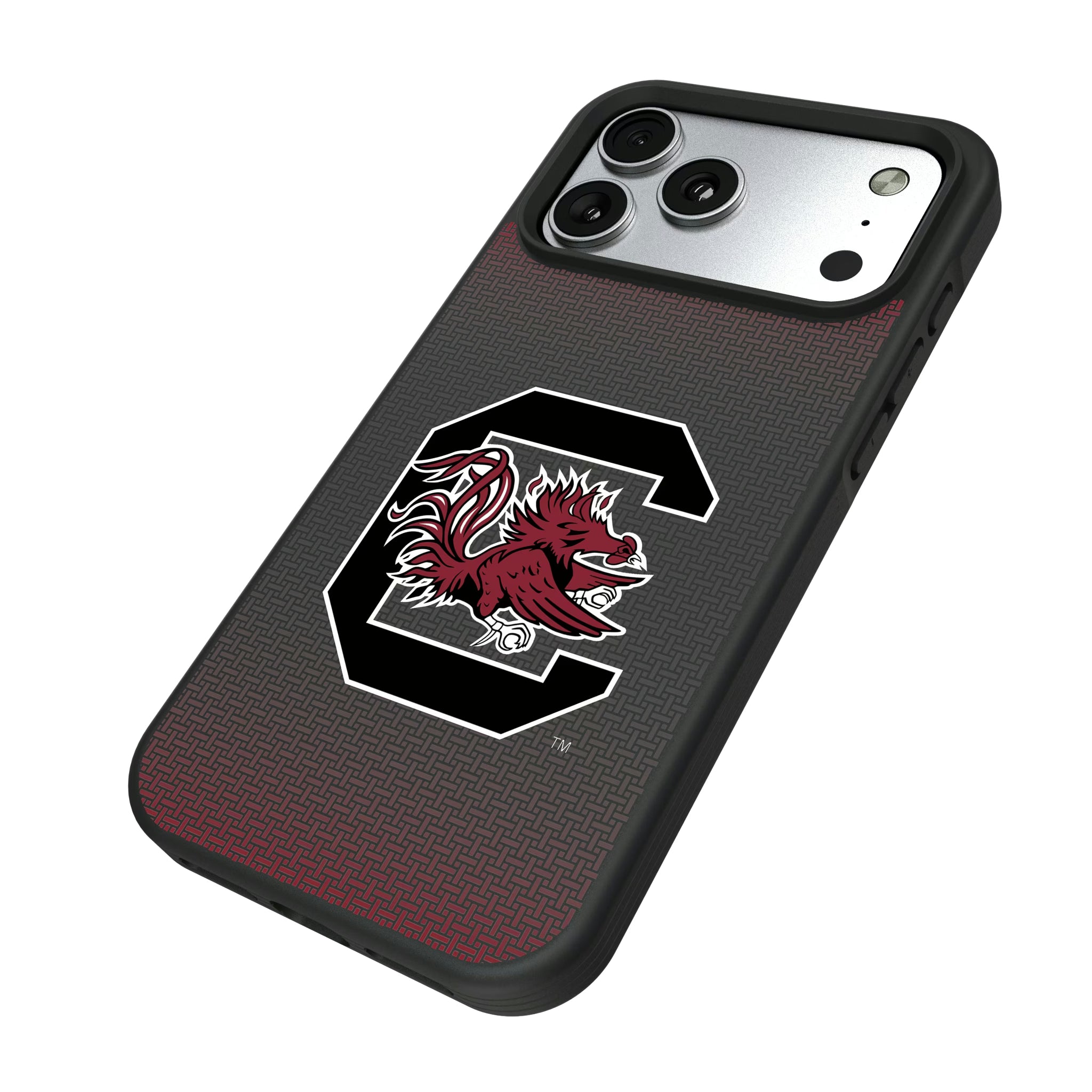 University of South Carolina Gamecocks Linen iPhone Bump Phone Case for Apple iPhone - Isometric View#Device_iPhone 17 Pro Max