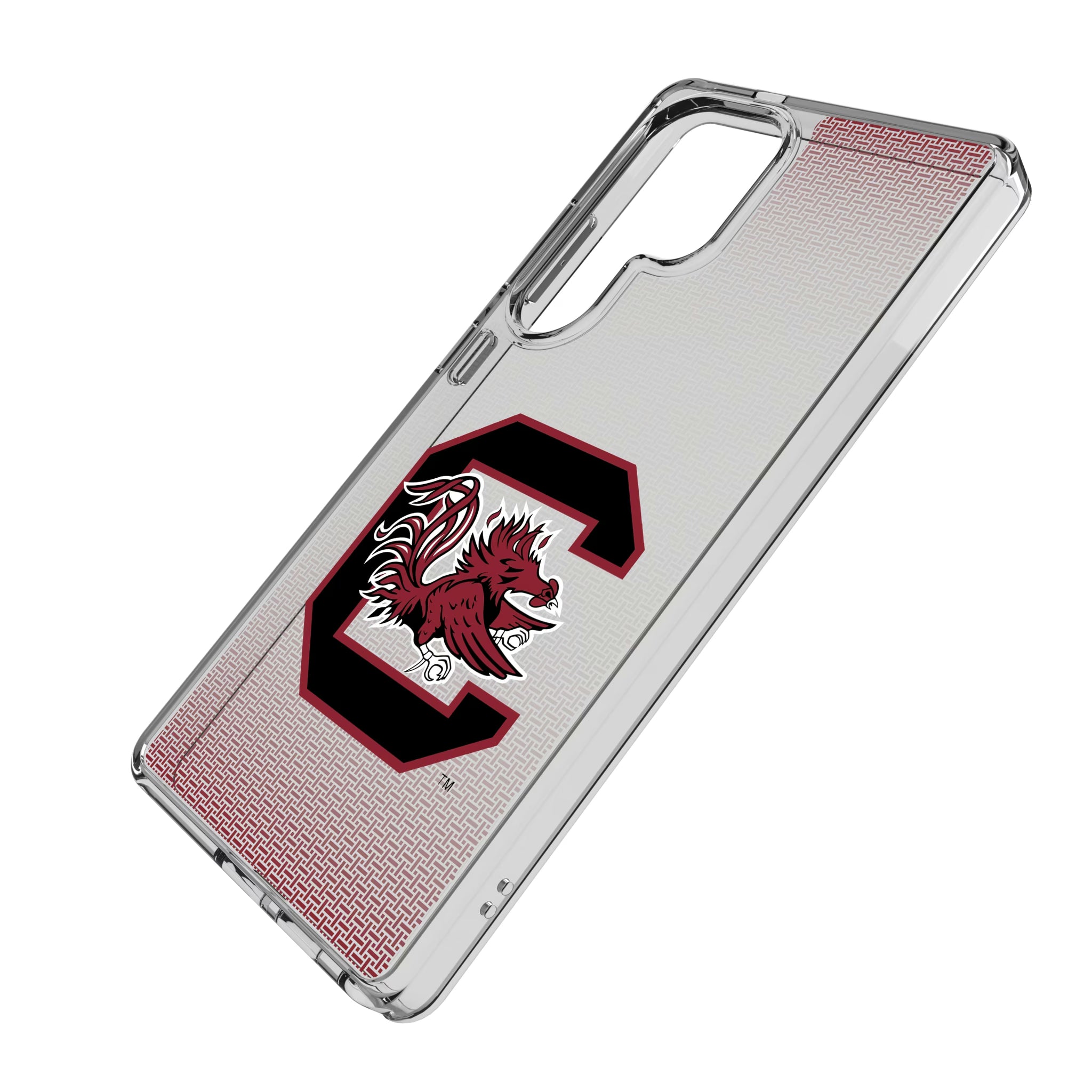 University of South Carolina Gamecocks Linen Galaxy Clear Phone Case for Samsung Galaxy - Isometric View