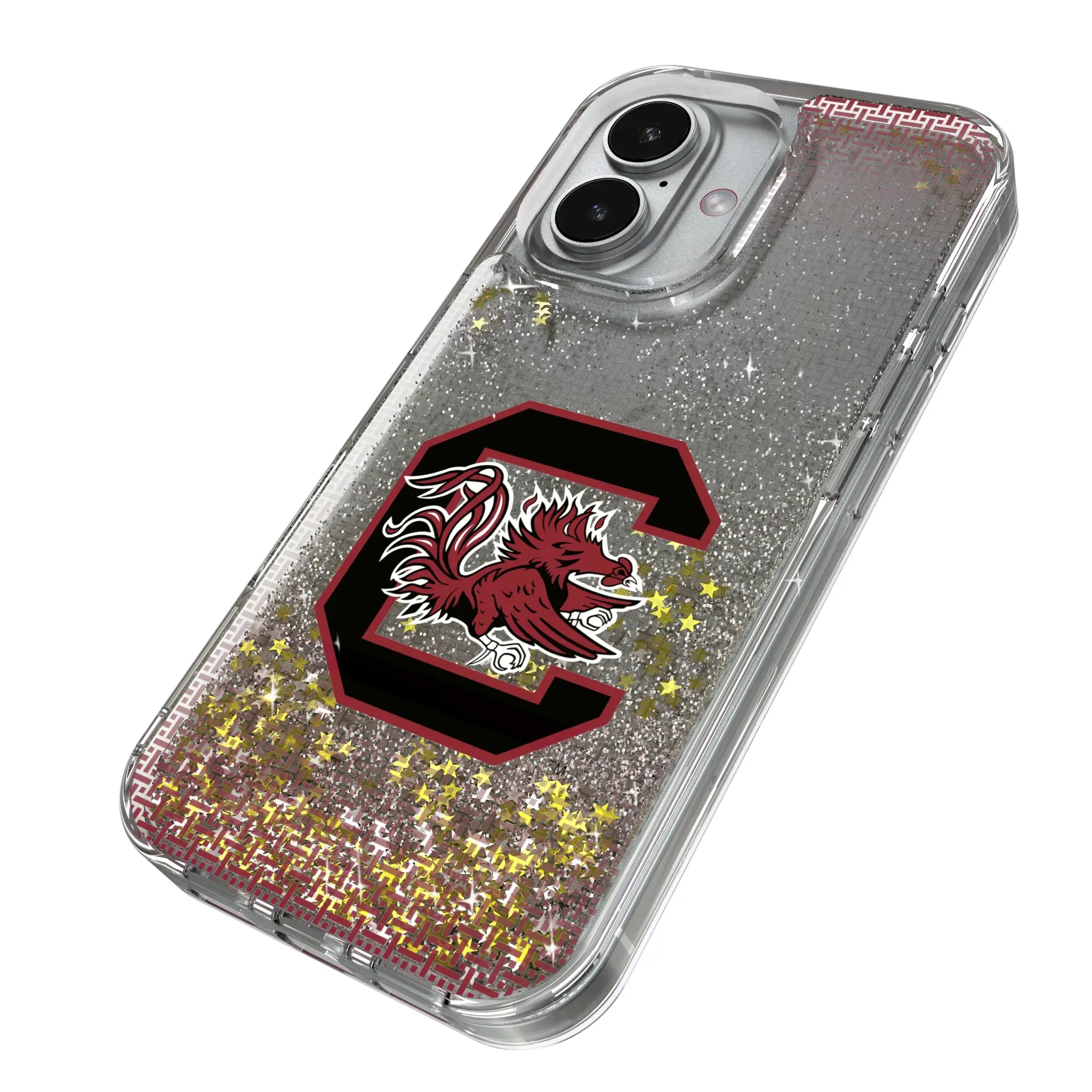 University of South Carolina Gamecocks Linen iPhone Glitter Phone Case for Apple iPhone - Isometric View