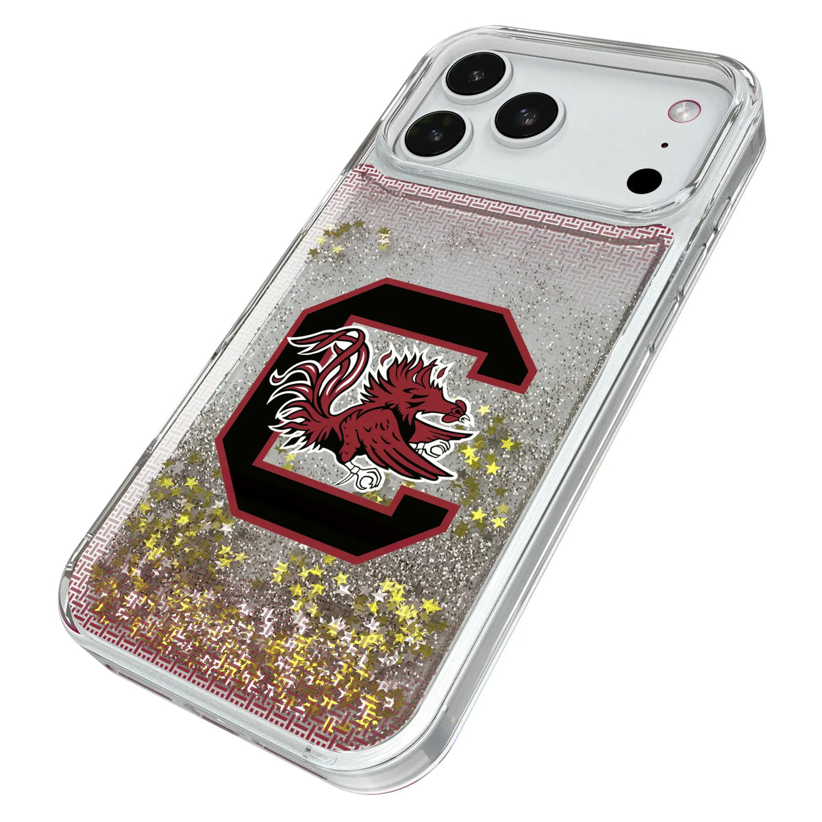 University of South Carolina Gamecocks Linen iPhone Glitter Phone Case for Apple iPhone - Isometric View#Device_iPhone 18 Pro Max