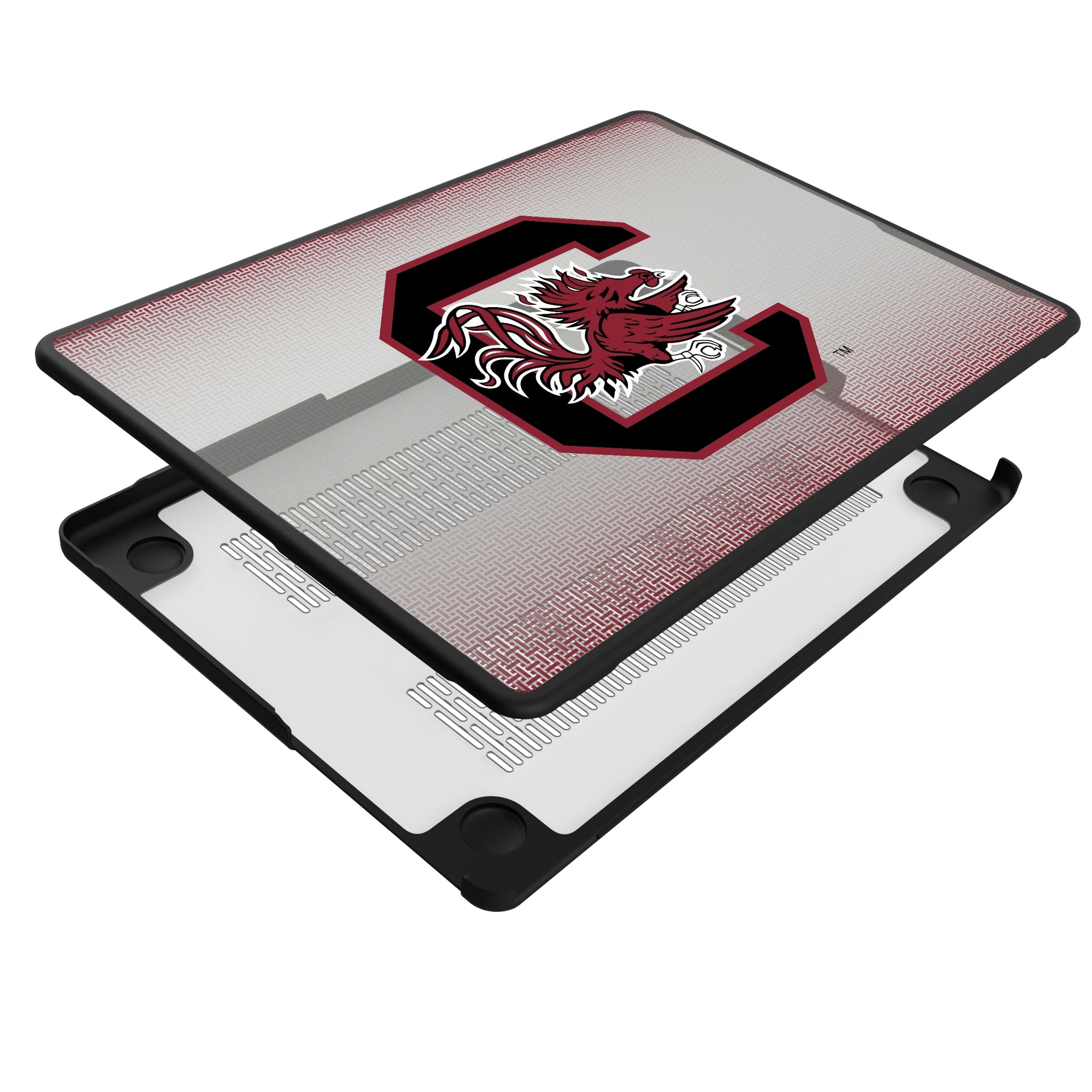 University of South Carolina Gamecocks Linen MacBook Laptop Case for Apple MacBook - Isometric View#Device_MacBook Pro (14-inch, 2021) / MacBook Pro (14-inch, 2023) / MacBook Pro (14-inch, 2024)