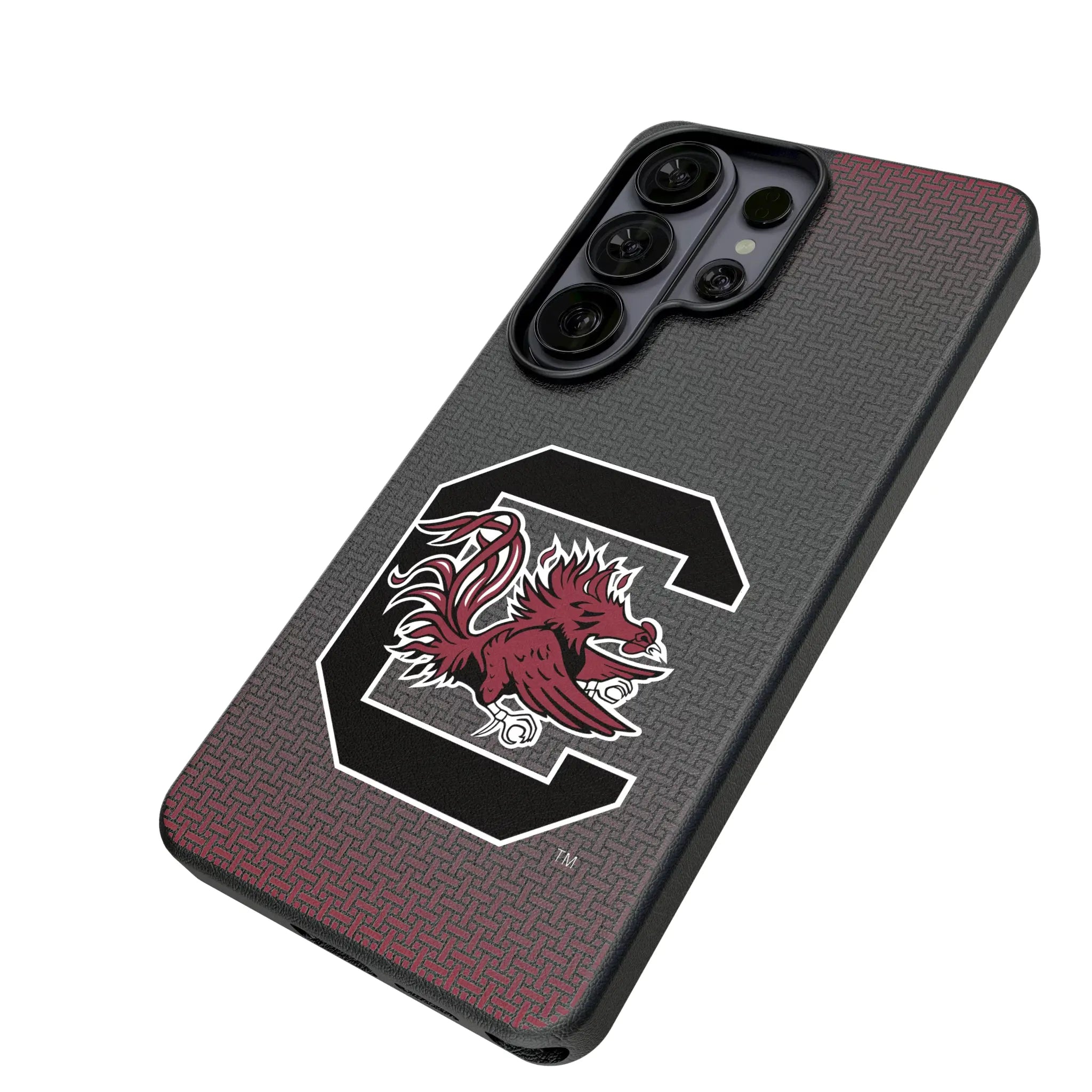 University of South Carolina Gamecocks Linen Galaxy MagSafe Compatible Phone Case for Samsung Galaxy - Isometric View#Device_Galaxy S26 Ultra