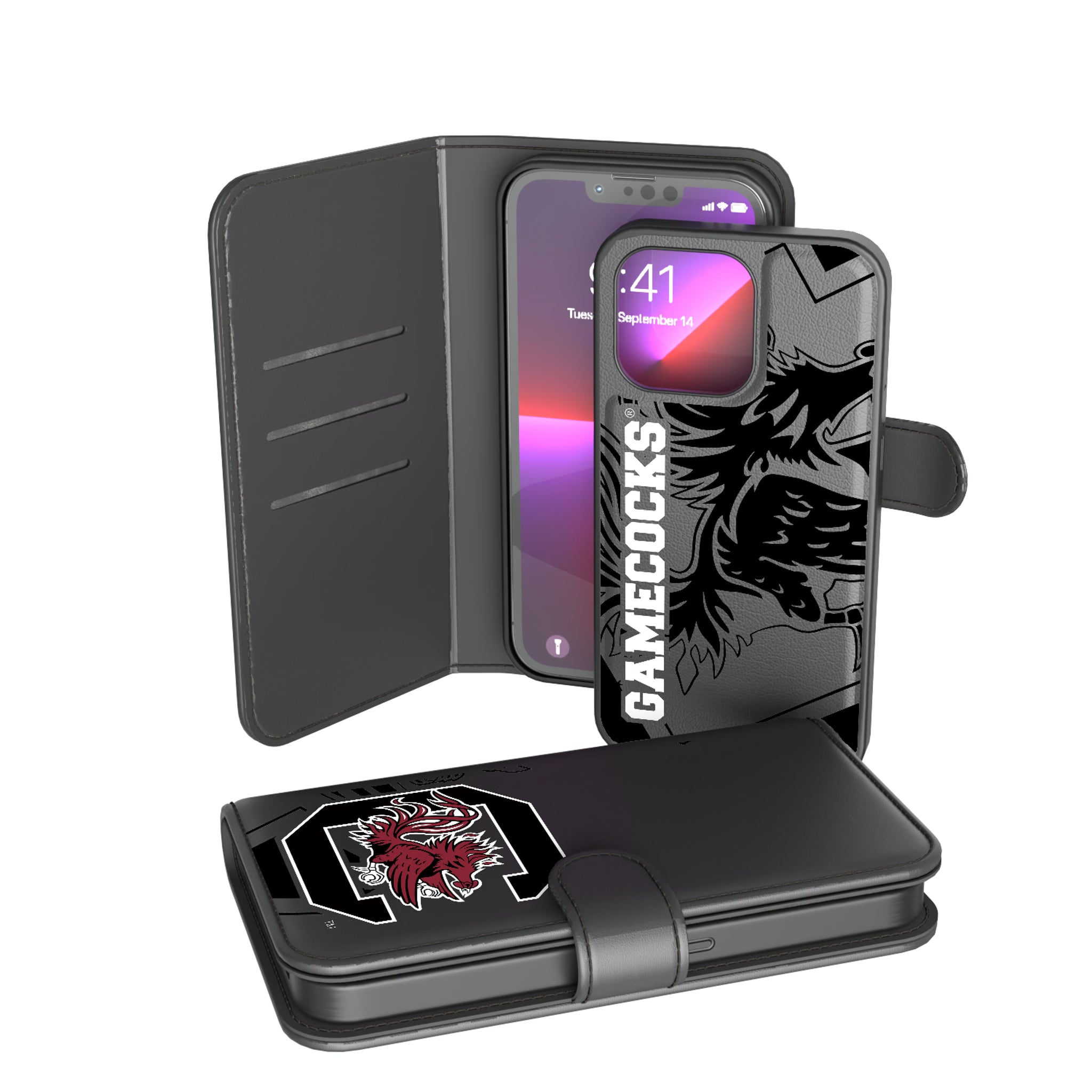 University of South Carolina Gamecocks Monocolor Tilt iPhone Wallet Phone Case for Apple iPhone