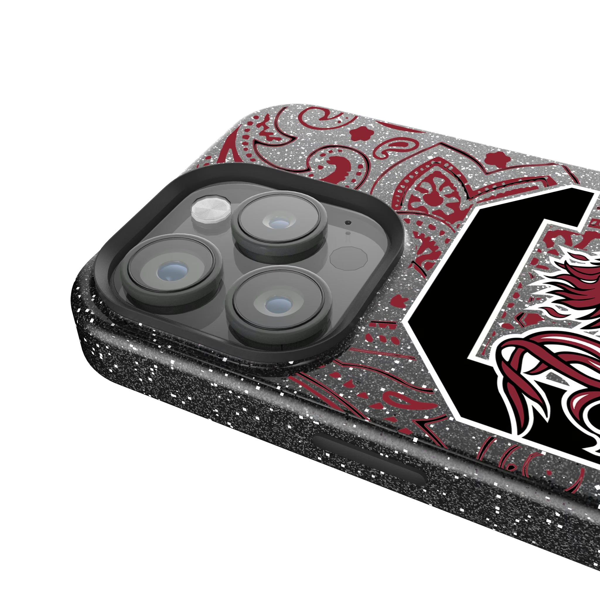 University of South Carolina Gamecocks Paisley iPhone Bling Phone Case for Apple iPhone - Detail