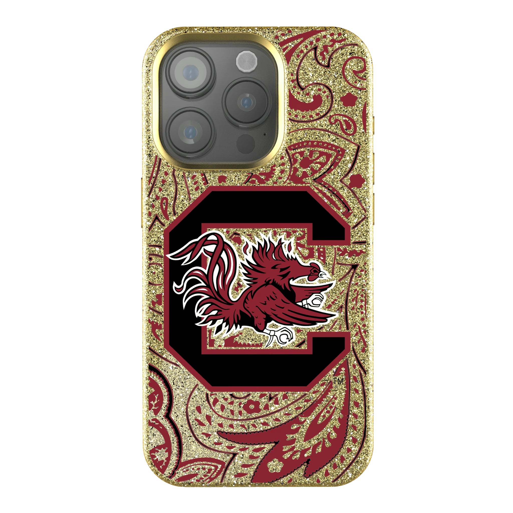 University of South Carolina Gamecocks Paisley iPhone Bling Phone Case for Apple iPhone