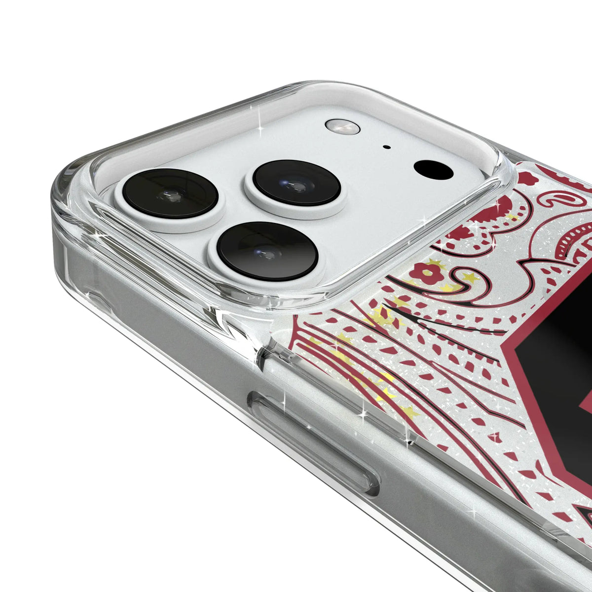 University of South Carolina Gamecocks Paisley iPhone Glitter Phone Case for Apple iPhone - Detail#Device_iPhone 18 Pro
