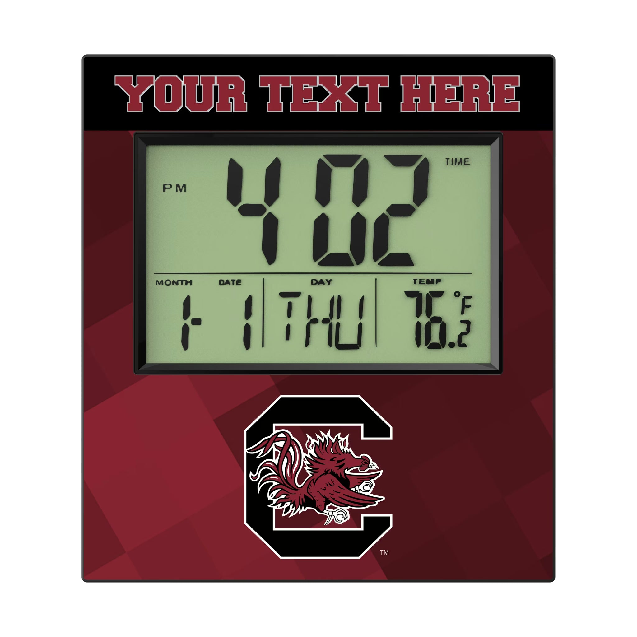 University of South Carolina Gamecocks Personalized Color Block Wall Clock
