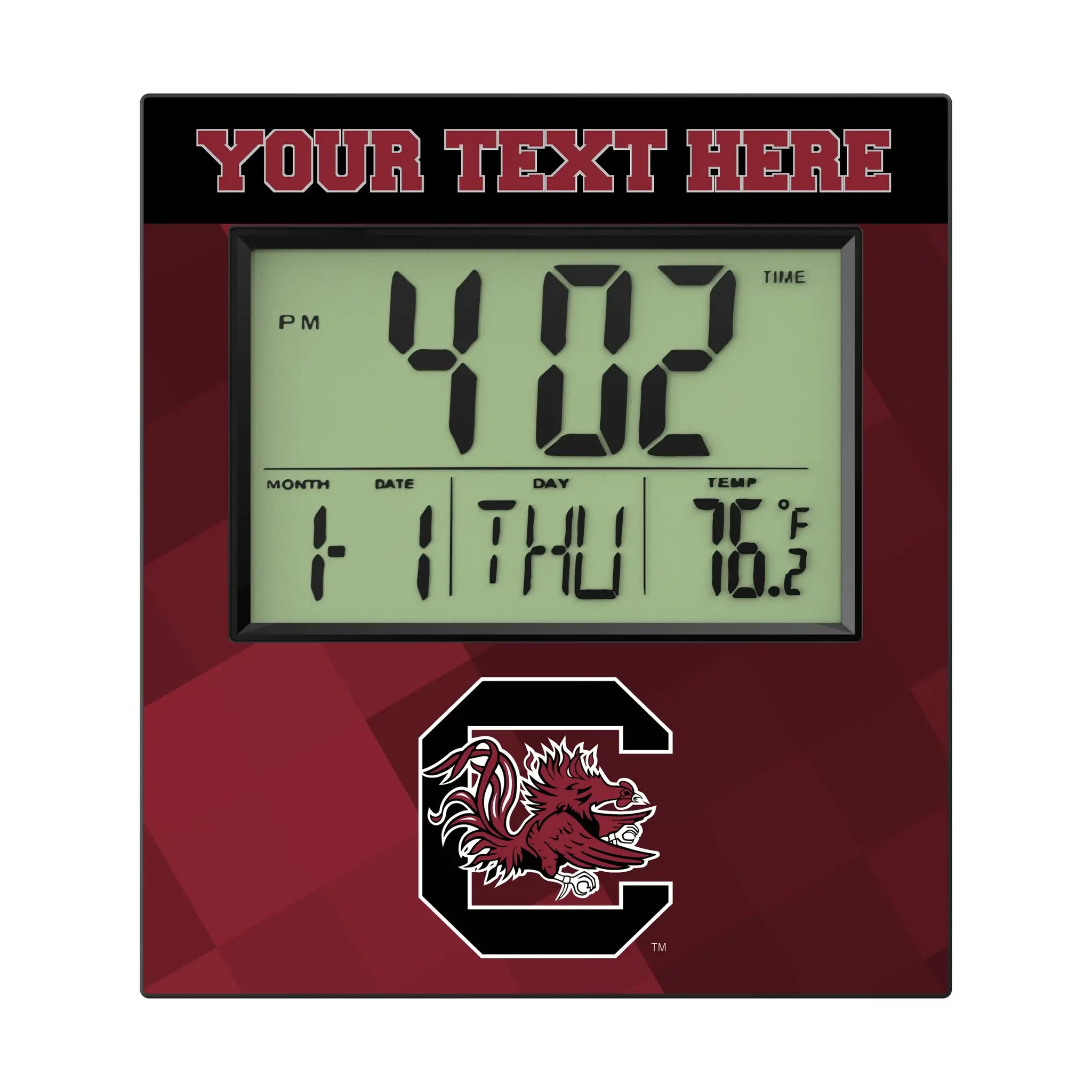 University of South Carolina Gamecocks Personalized Color Block Wall Clock
