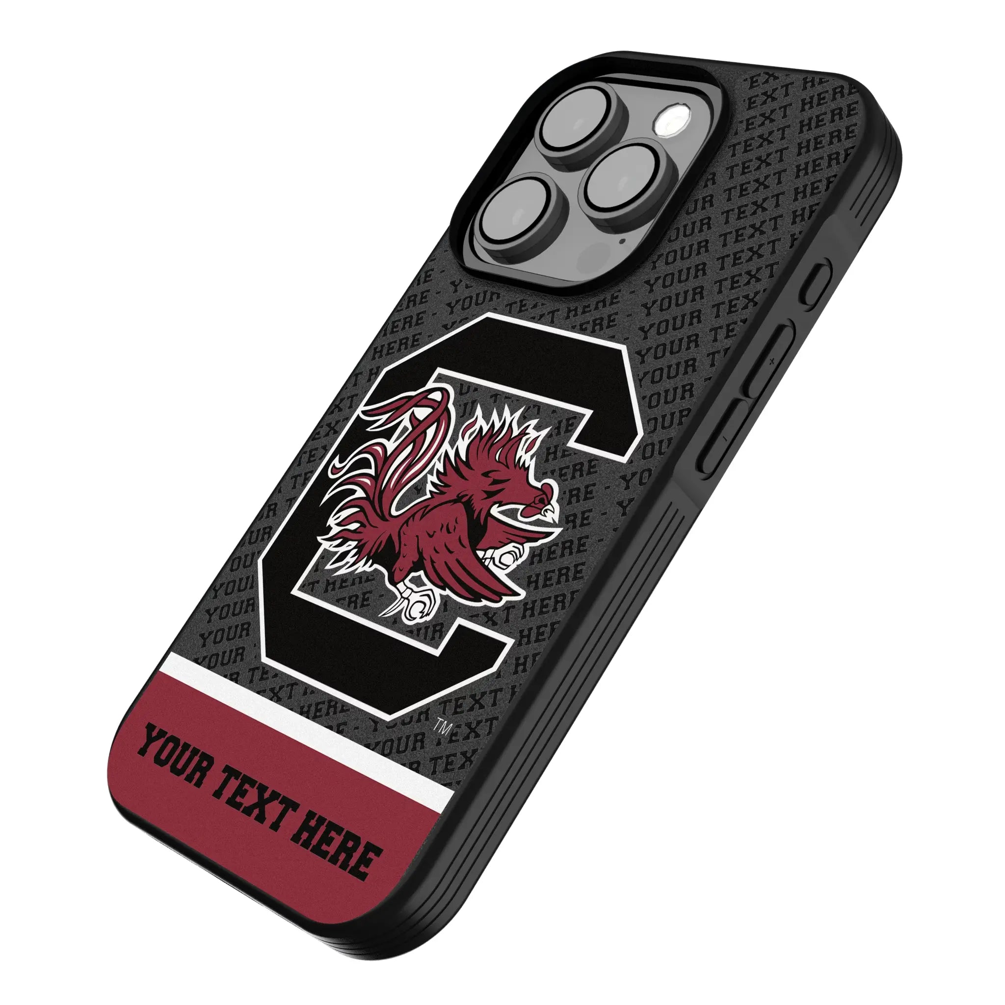 University of South Carolina Gamecocks Personalized EndZone Plus iPhone Bump Phone Case for Apple iPhone - Isometric View