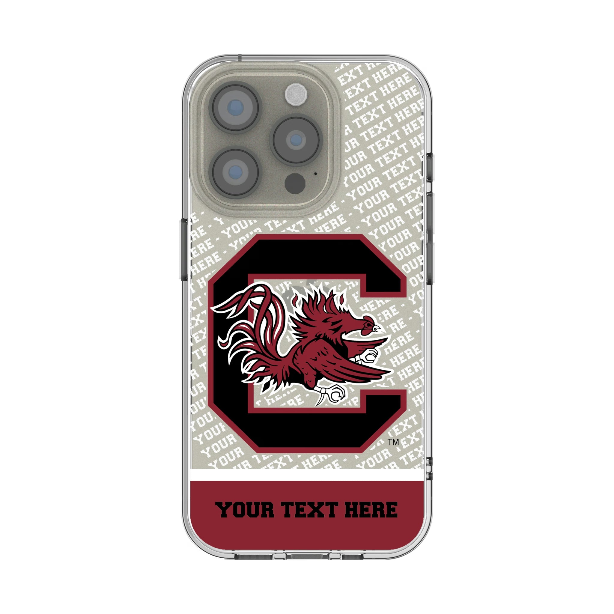 University of South Carolina Gamecocks Personalized EndZone Plus iPhone Clear Phone Case for Apple iPhone