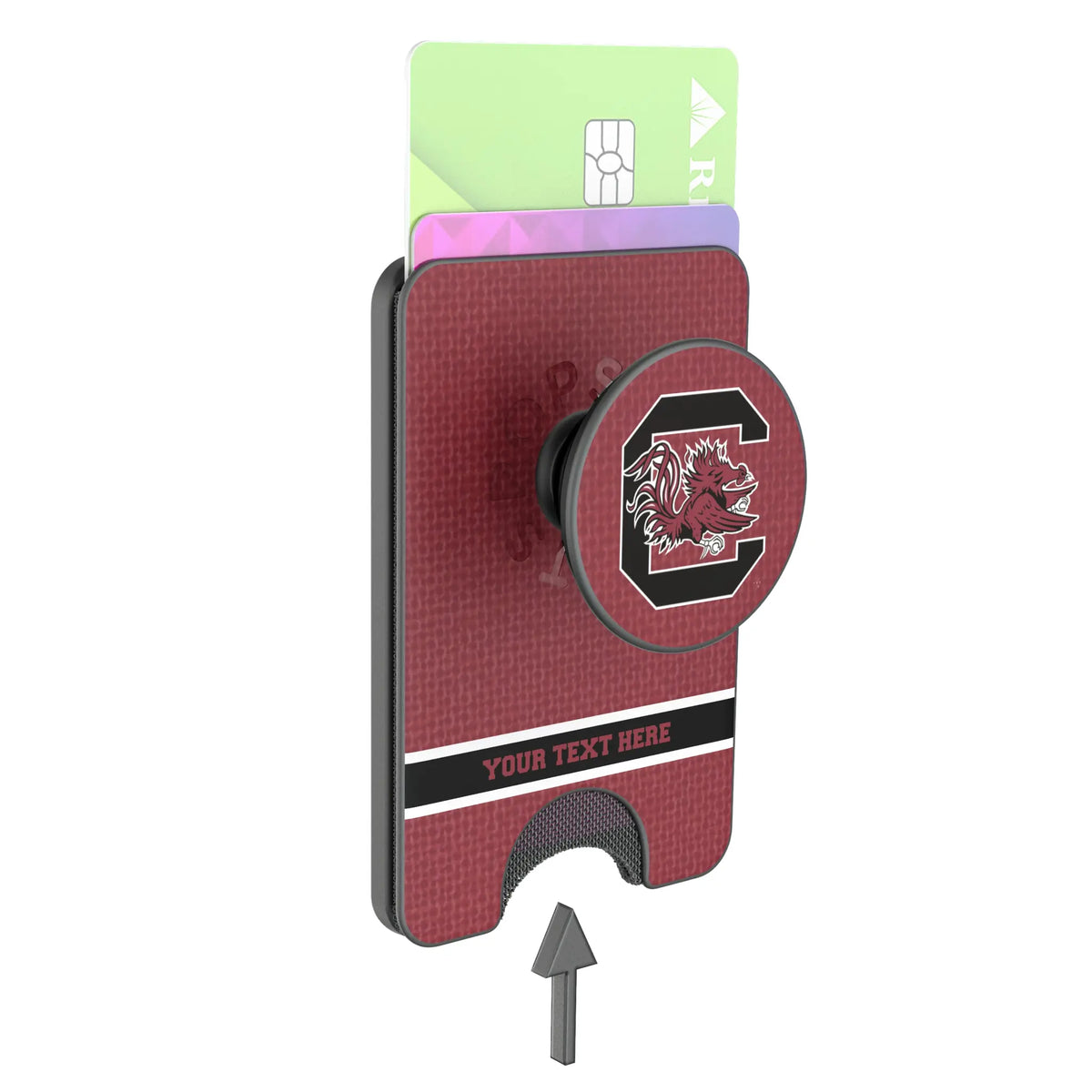 University of South Carolina Gamecocks Personalized Endzone Solid Popsockets Wallet Magnetic - Detail