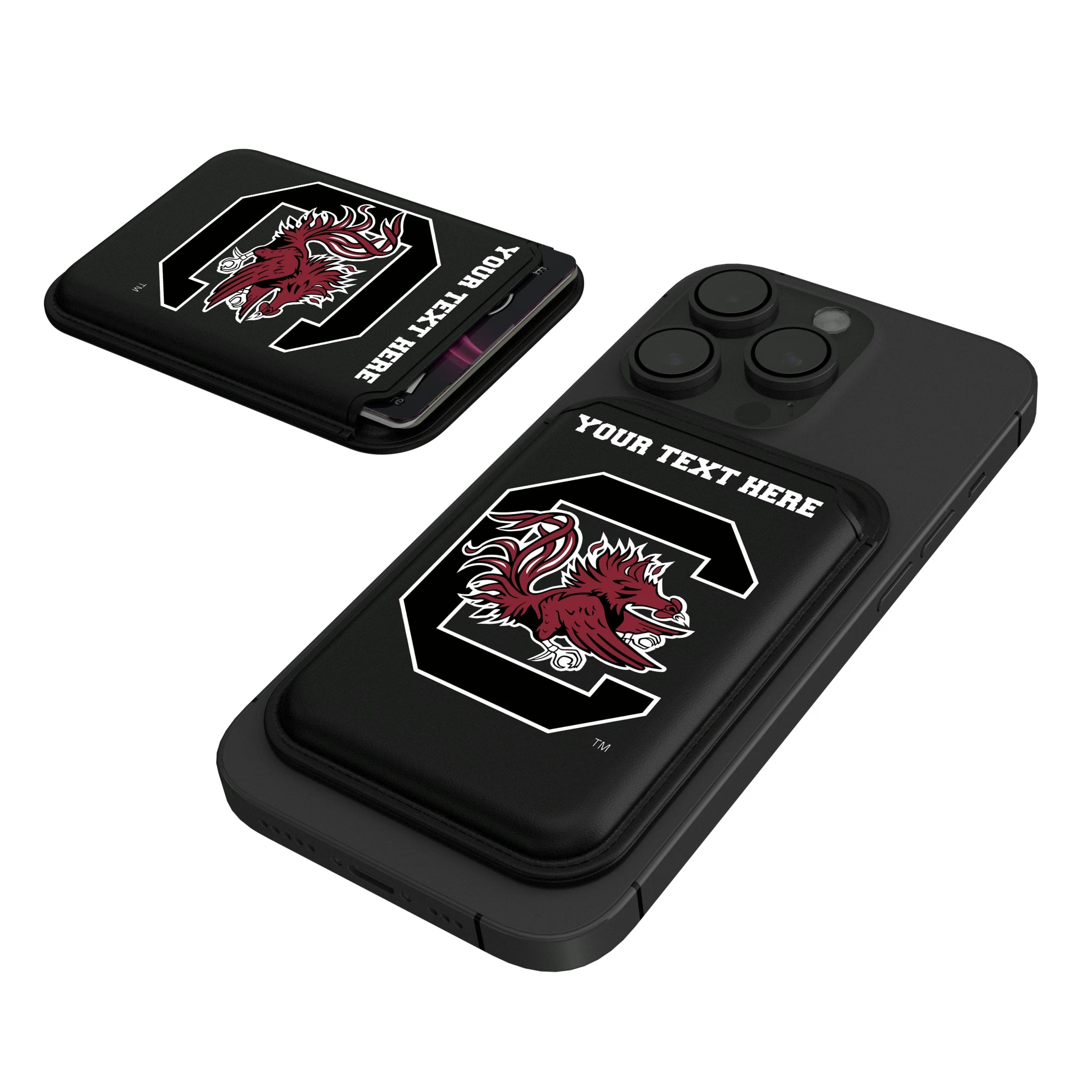 University of South Carolina Gamecocks Personalized Insignia Black Magnetic Credit Card Wallet