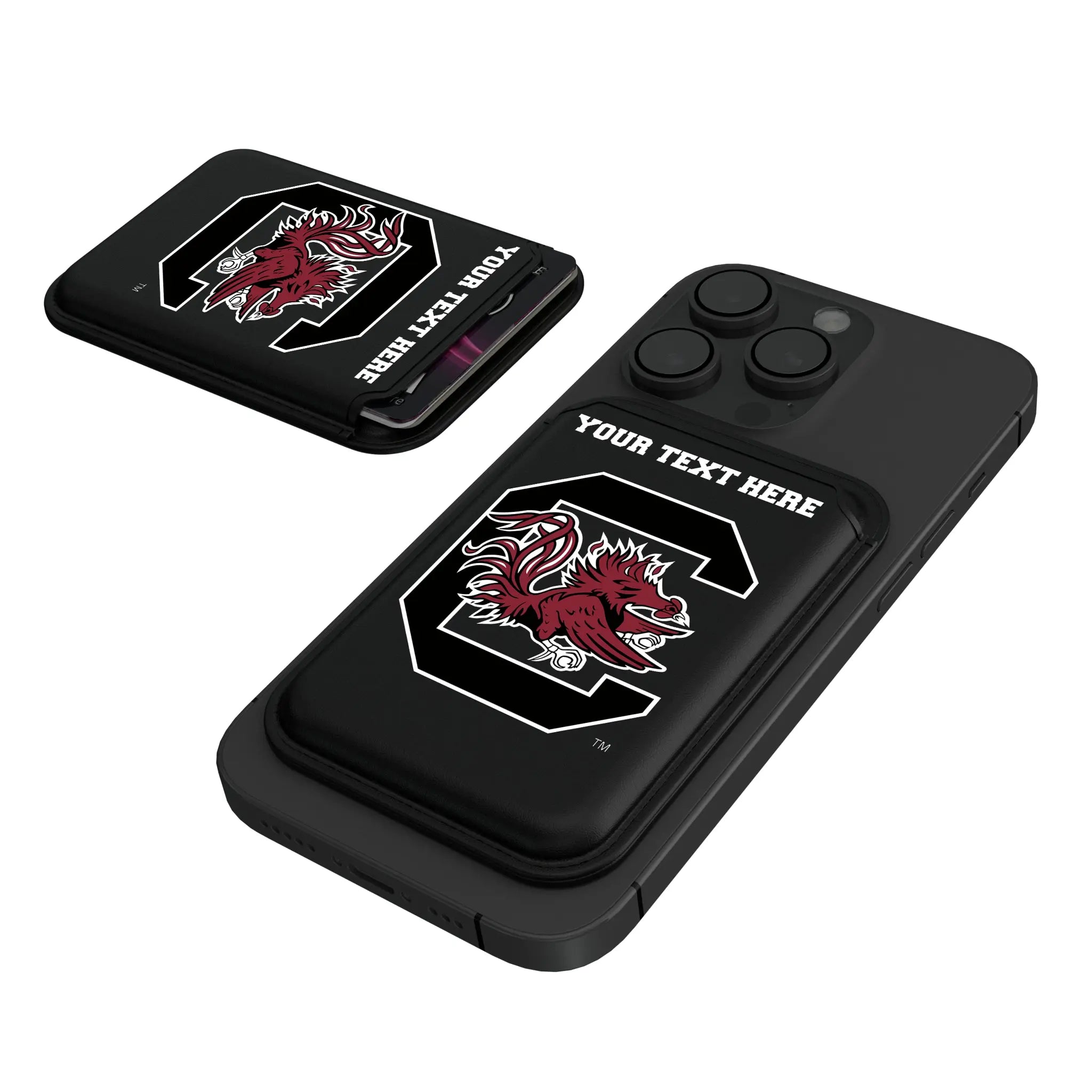 University of South Carolina Gamecocks Personalized Insignia Black Magnetic Credit Card Wallet