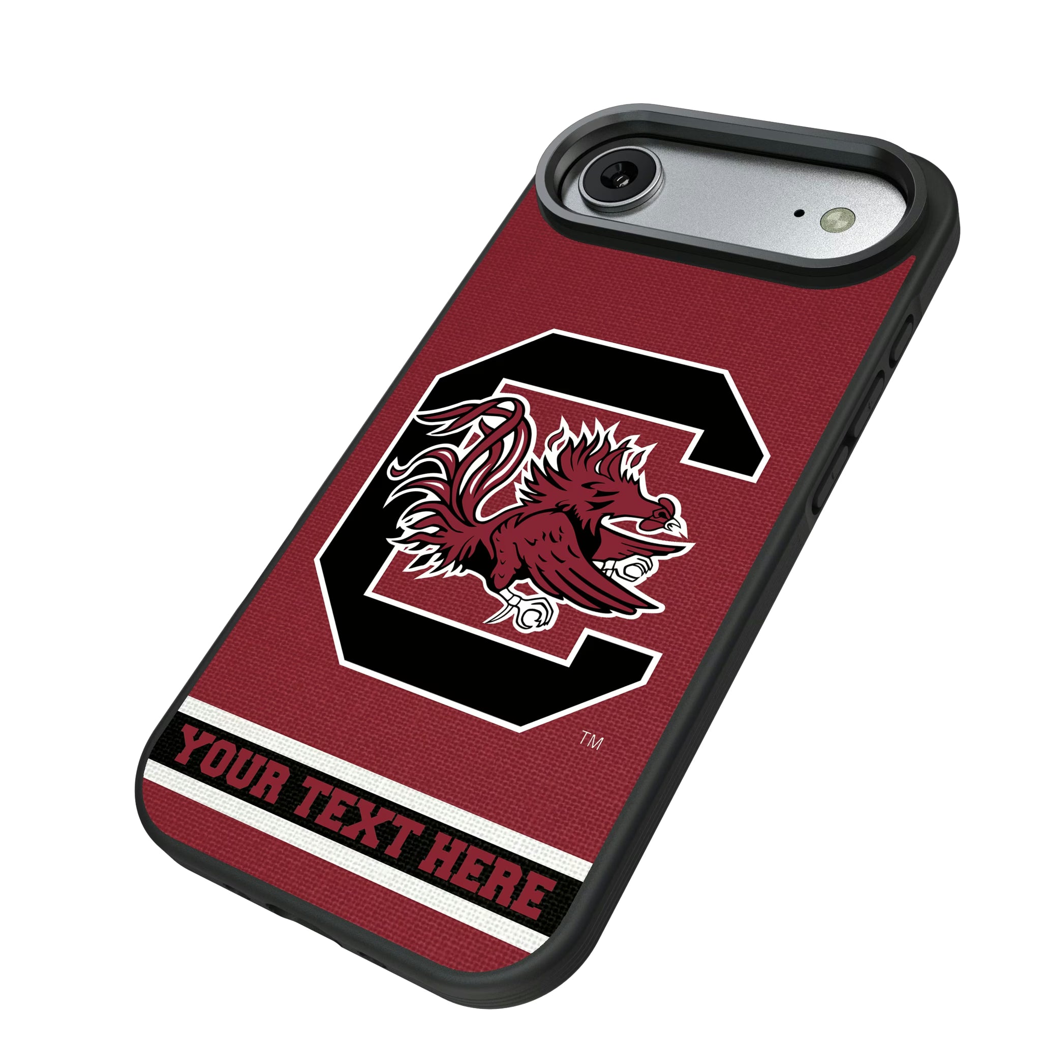 University of South Carolina Gamecocks Personalized Stripe iPhone Bump Phone Case for Apple iPhone - Isometric View#Device_iPhone Air