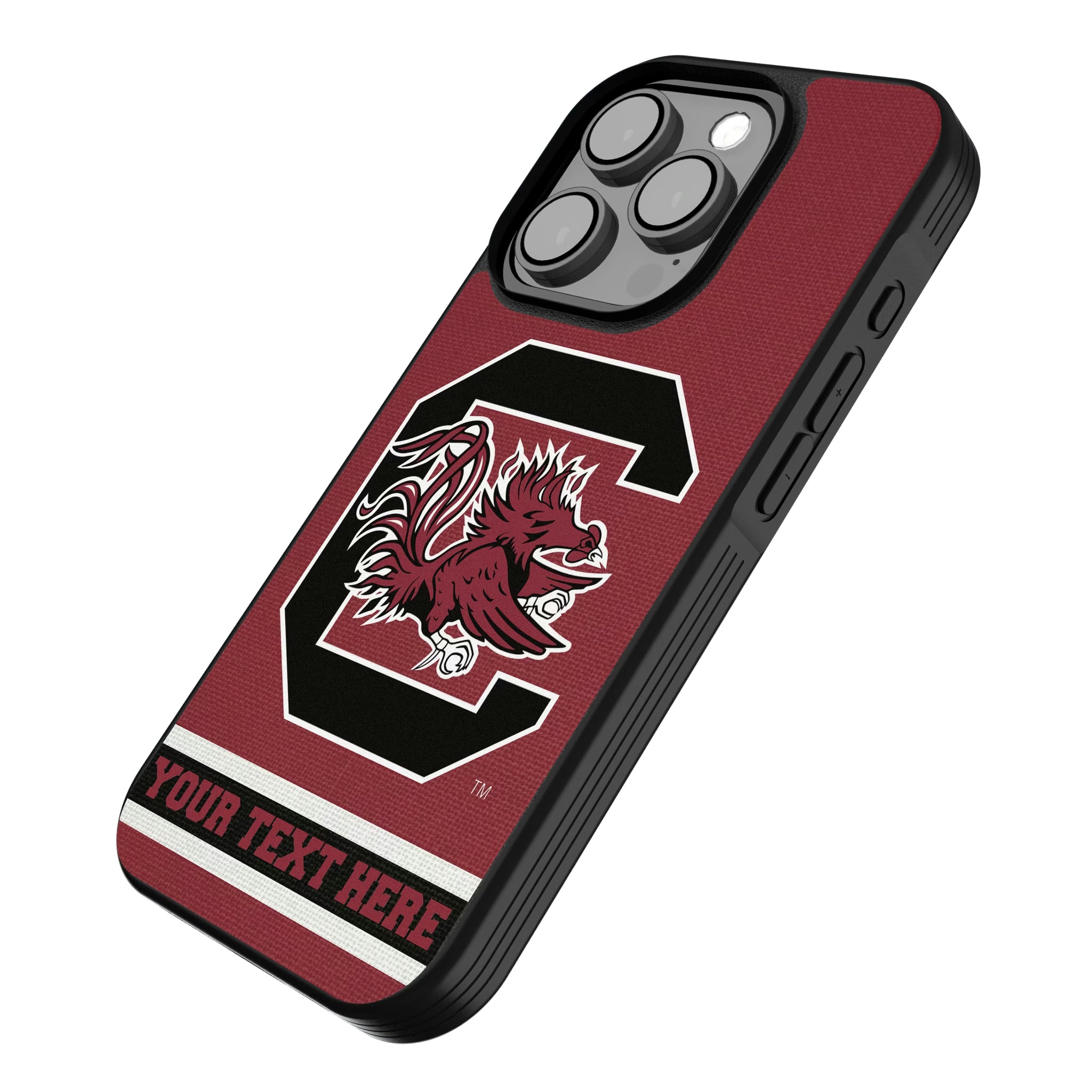 University of South Carolina Gamecocks Personalized Stripe iPhone Bump Phone Case for Apple iPhone - Isometric View