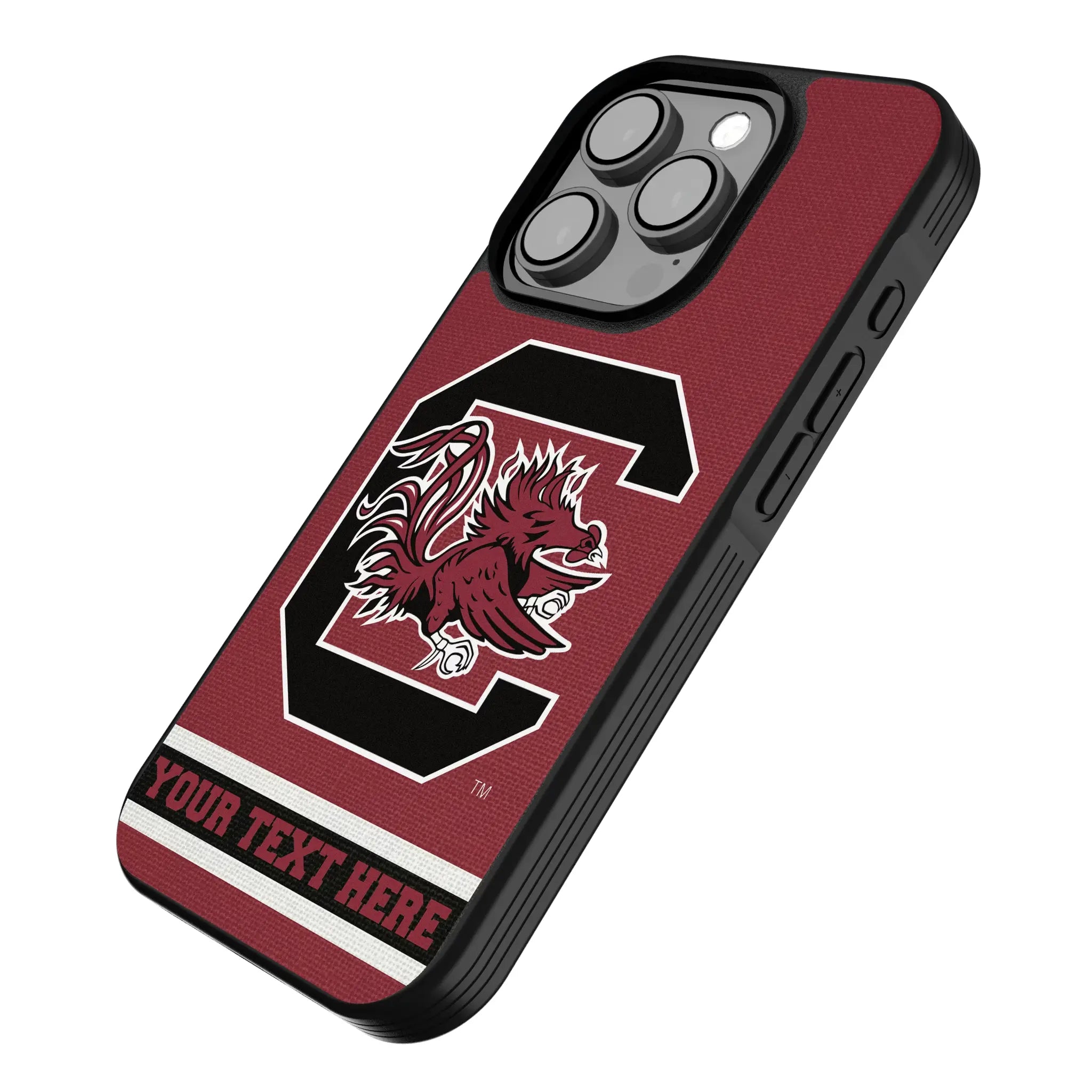 University of South Carolina Gamecocks Personalized Stripe iPhone Bump Phone Case for Apple iPhone - Isometric View