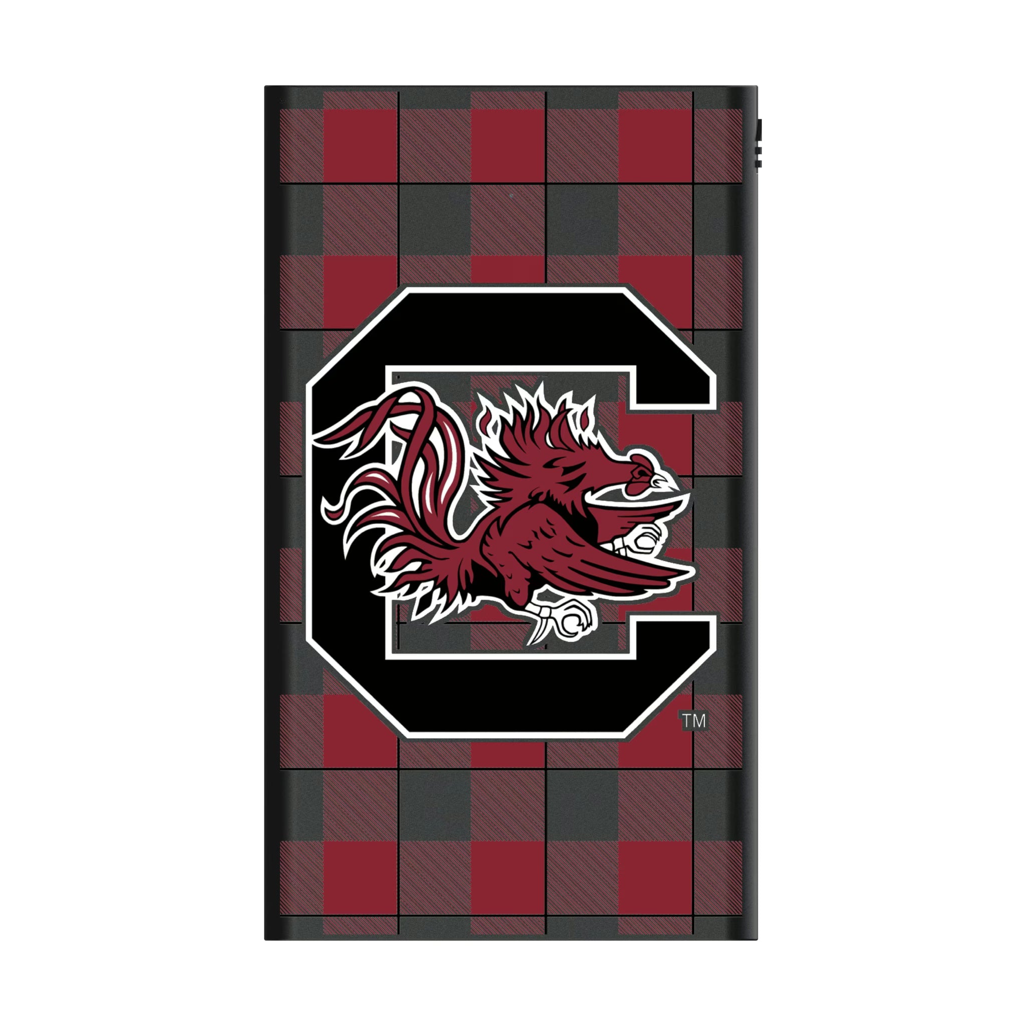 University of South Carolina Gamecocks Plaid 5000mAh Flat Powerbank