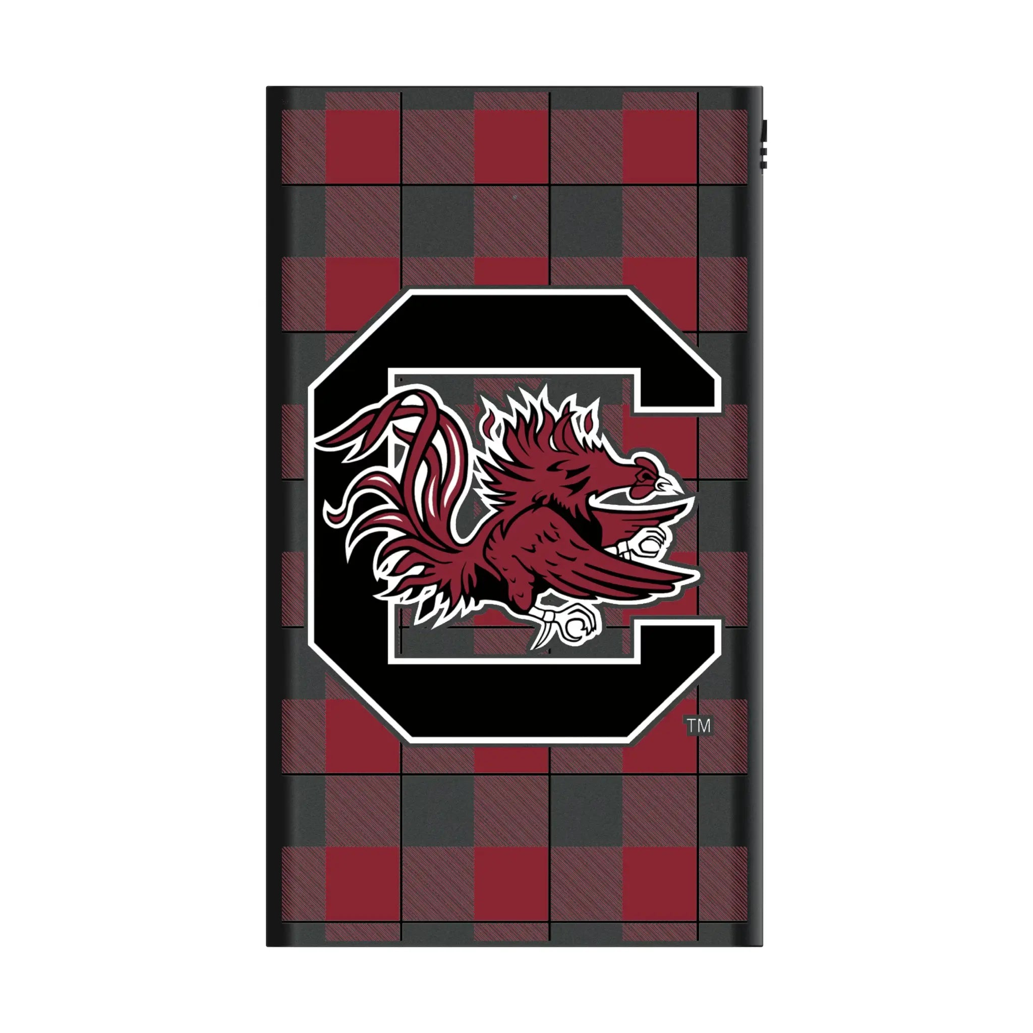 University of South Carolina Gamecocks Plaid 5000mAh Flat Power Bank