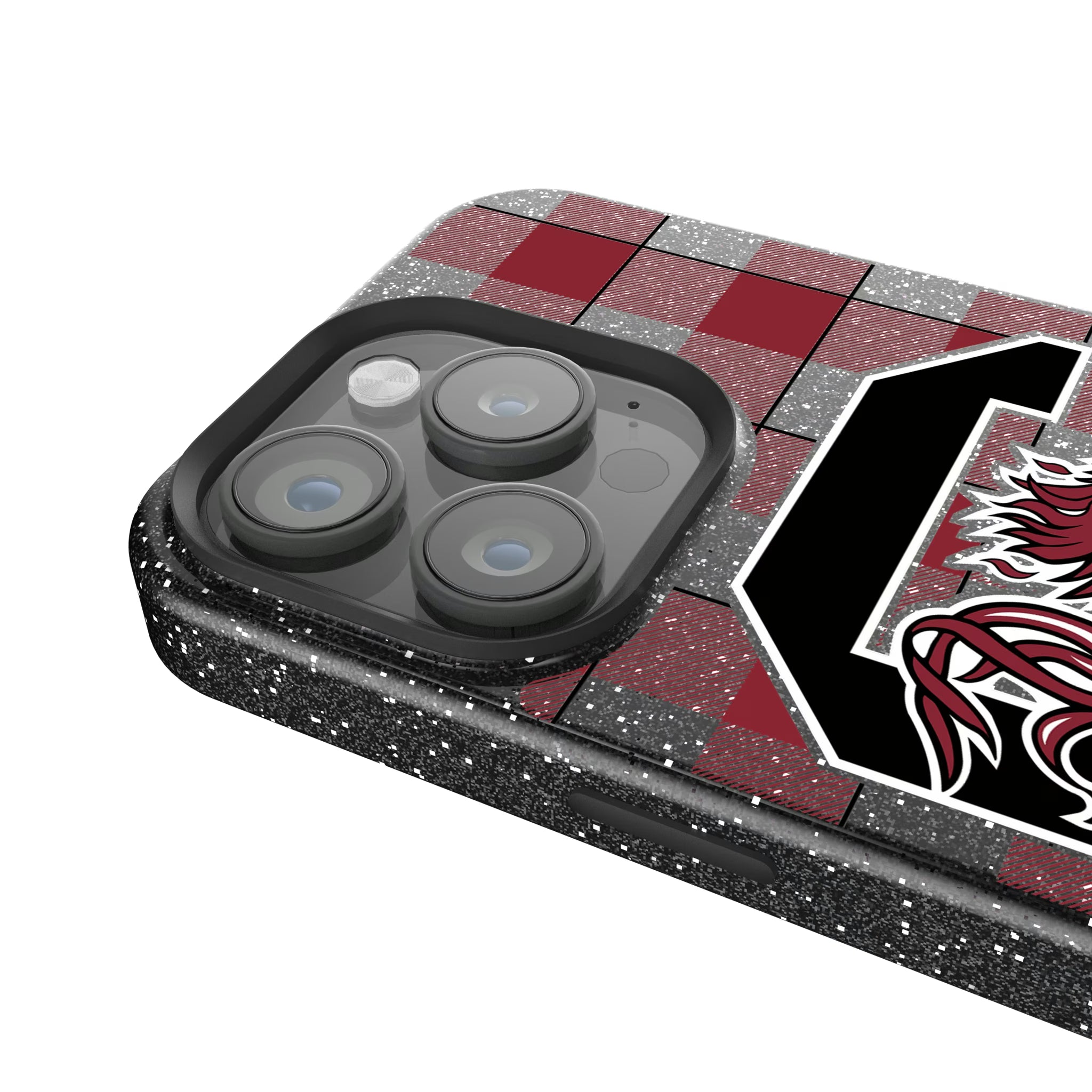 University of South Carolina Gamecocks Plaid iPhone Bling Phone Case for Apple iPhone - Detail