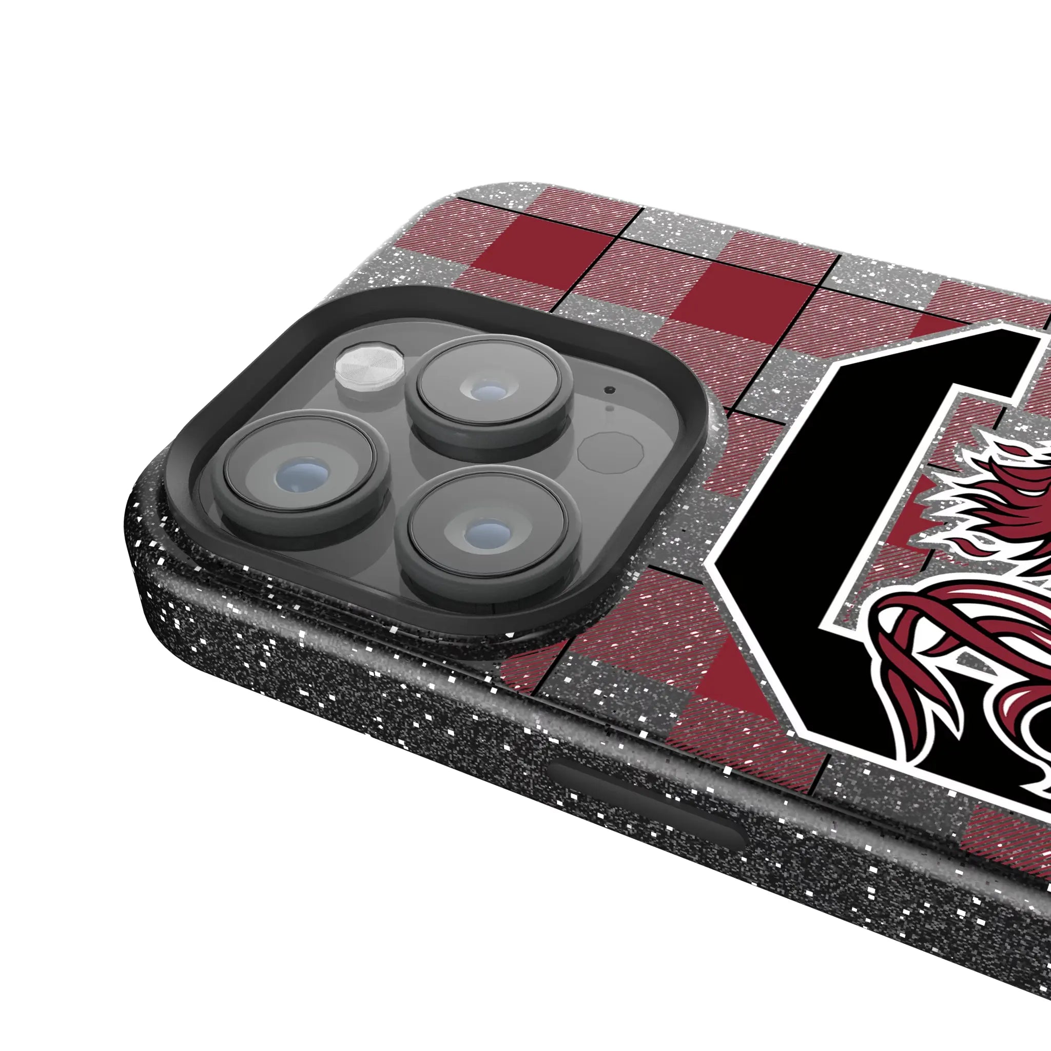 University of South Carolina Gamecocks Plaid iPhone Bling Phone Case for Apple iPhone - Detail