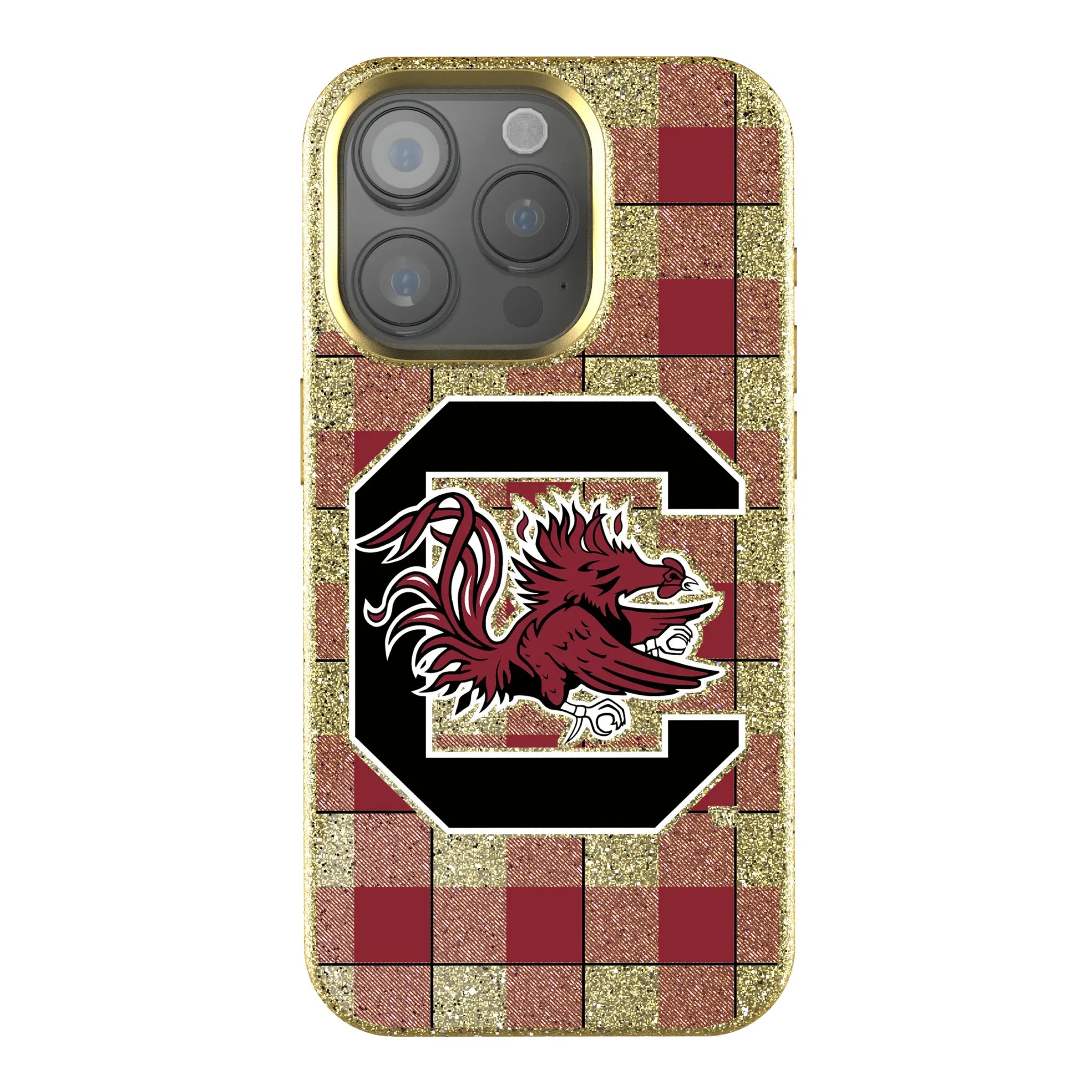 University of South Carolina Gamecocks Plaid iPhone Bling Phone Case for Apple iPhone