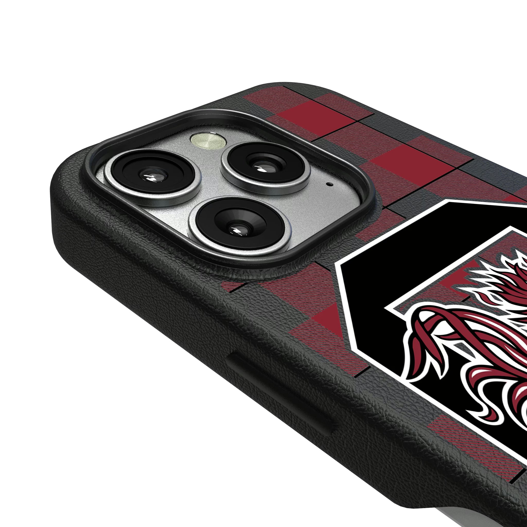 University of South Carolina Gamecocks Plaid iPhone MagSafe Compatible Phone Case for Apple iPhone - Detail