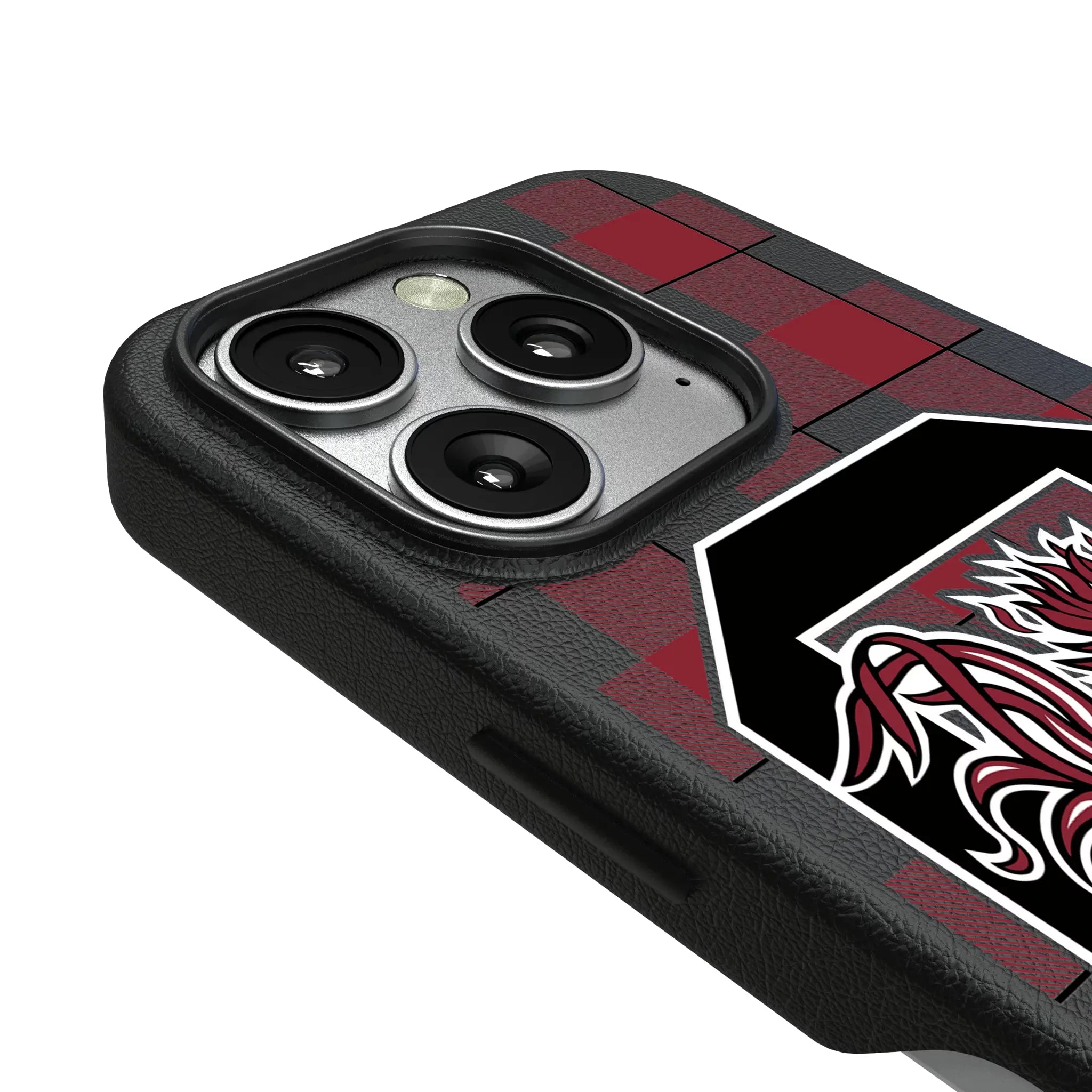 University of South Carolina Gamecocks Plaid iPhone MagSafe Compatible Phone Case for Apple iPhone - Detail