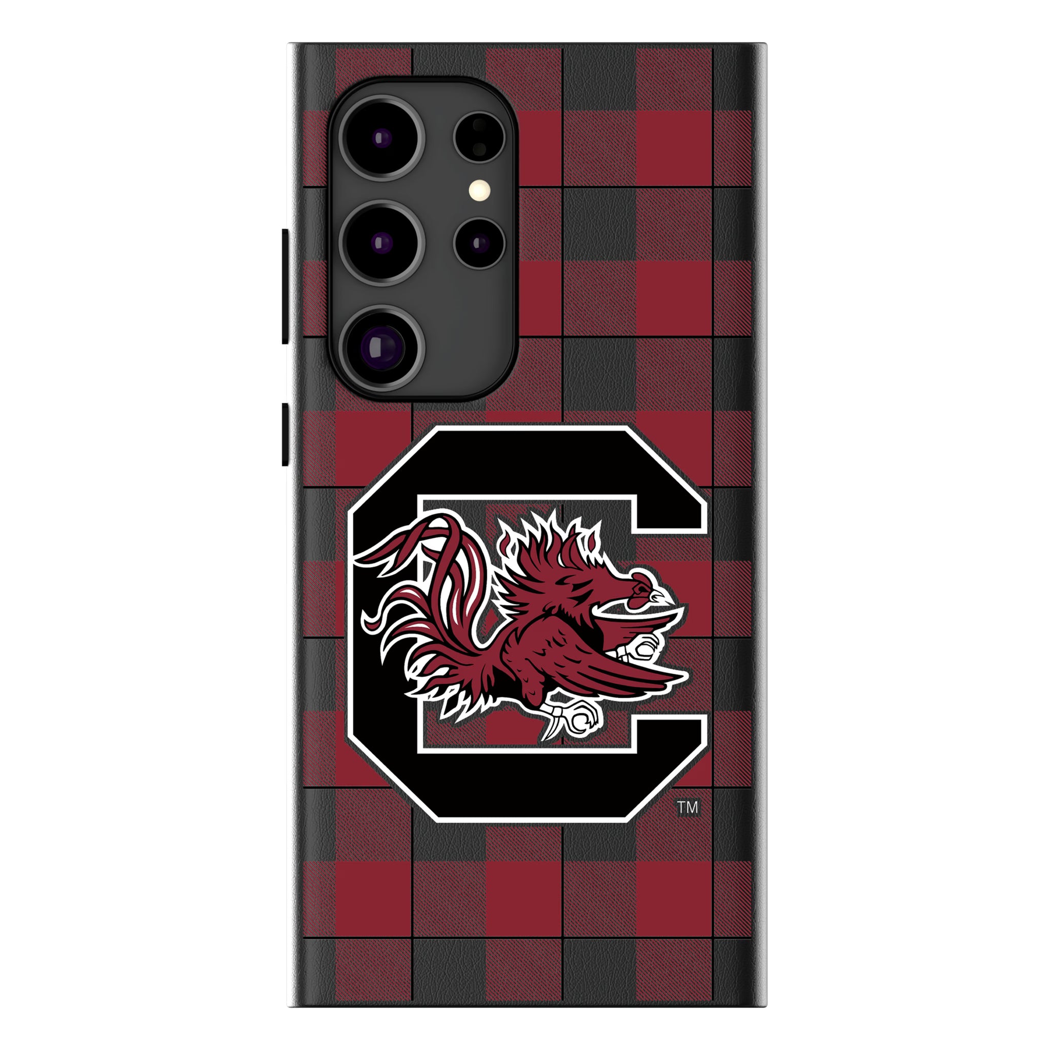 University of South Carolina Gamecocks Plaid Galaxy MagSafe Compatible Phone Case for Samsung Galaxy