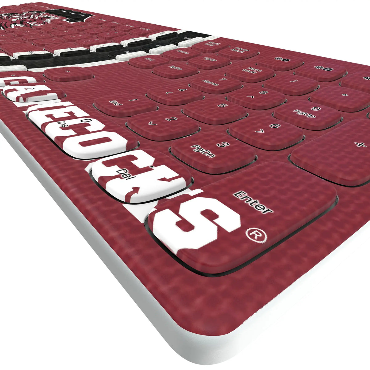 University of South Carolina Gamecocks Stripe KKB605 Curved Wireless Keyboard - Detail