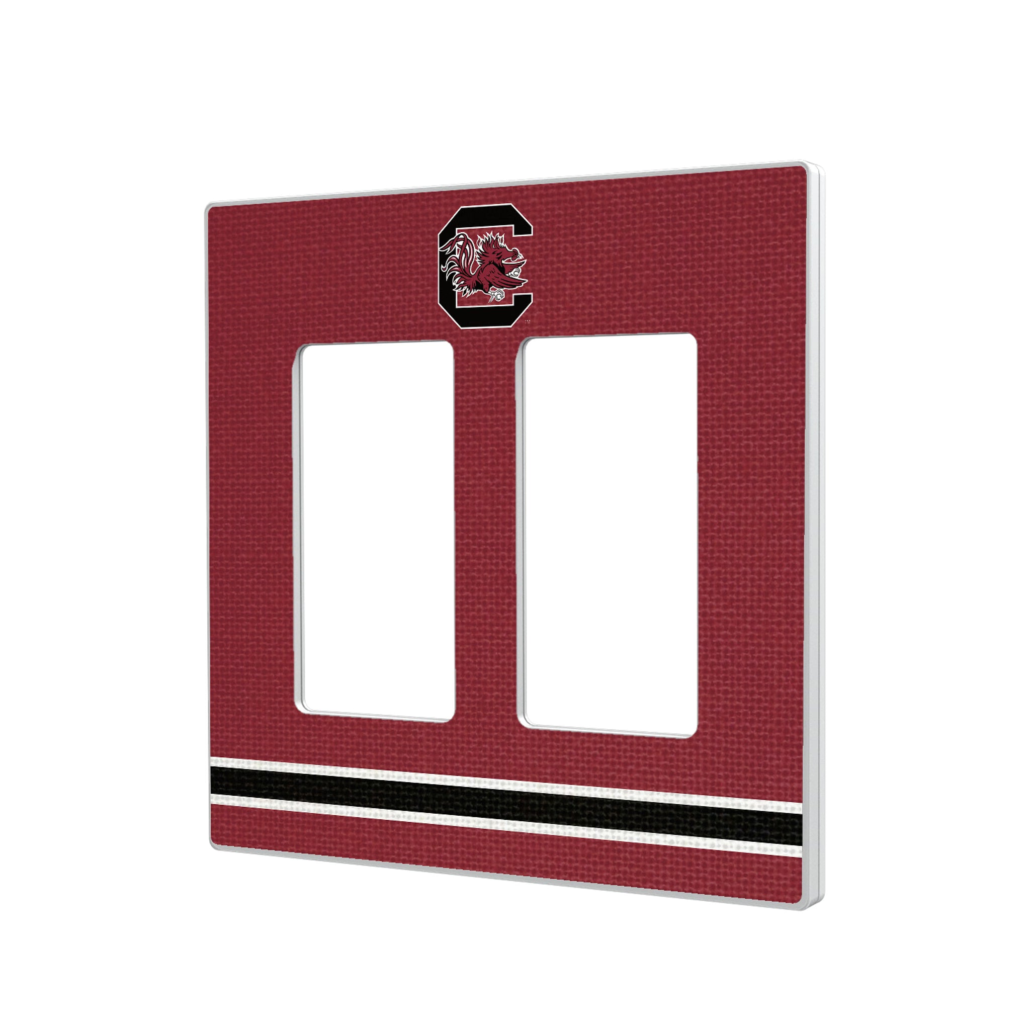 University of South Carolina Gamecocks Stripe Hidden-Screw Light Switch Plate#Style_Double Rocker