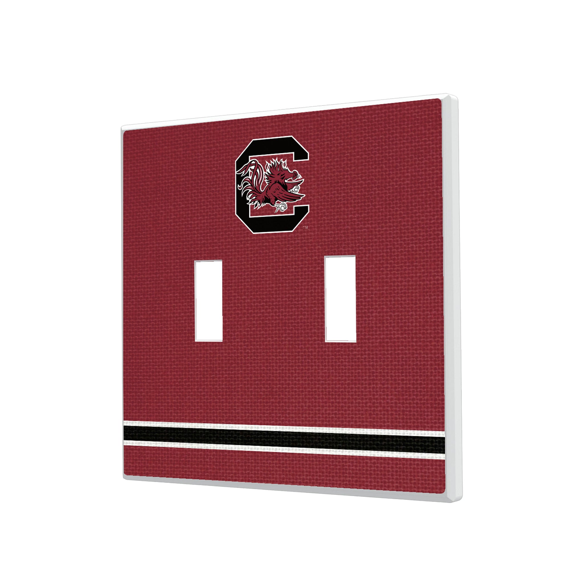 University of South Carolina Gamecocks Stripe Hidden-Screw Light Switch Plate#Style_Double Toggle