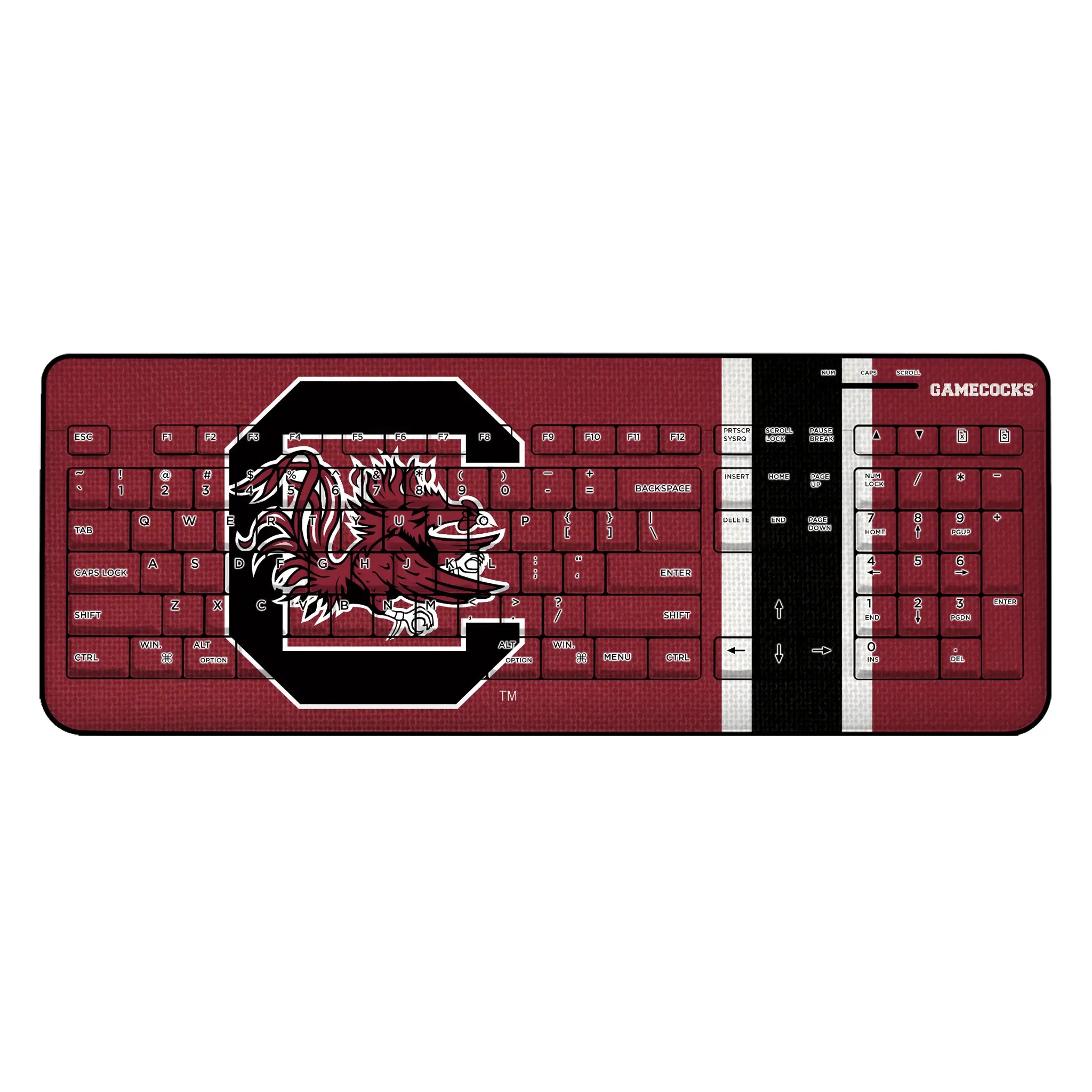 University of South Carolina Gamecocks Stripe Wireless USB Keyboard