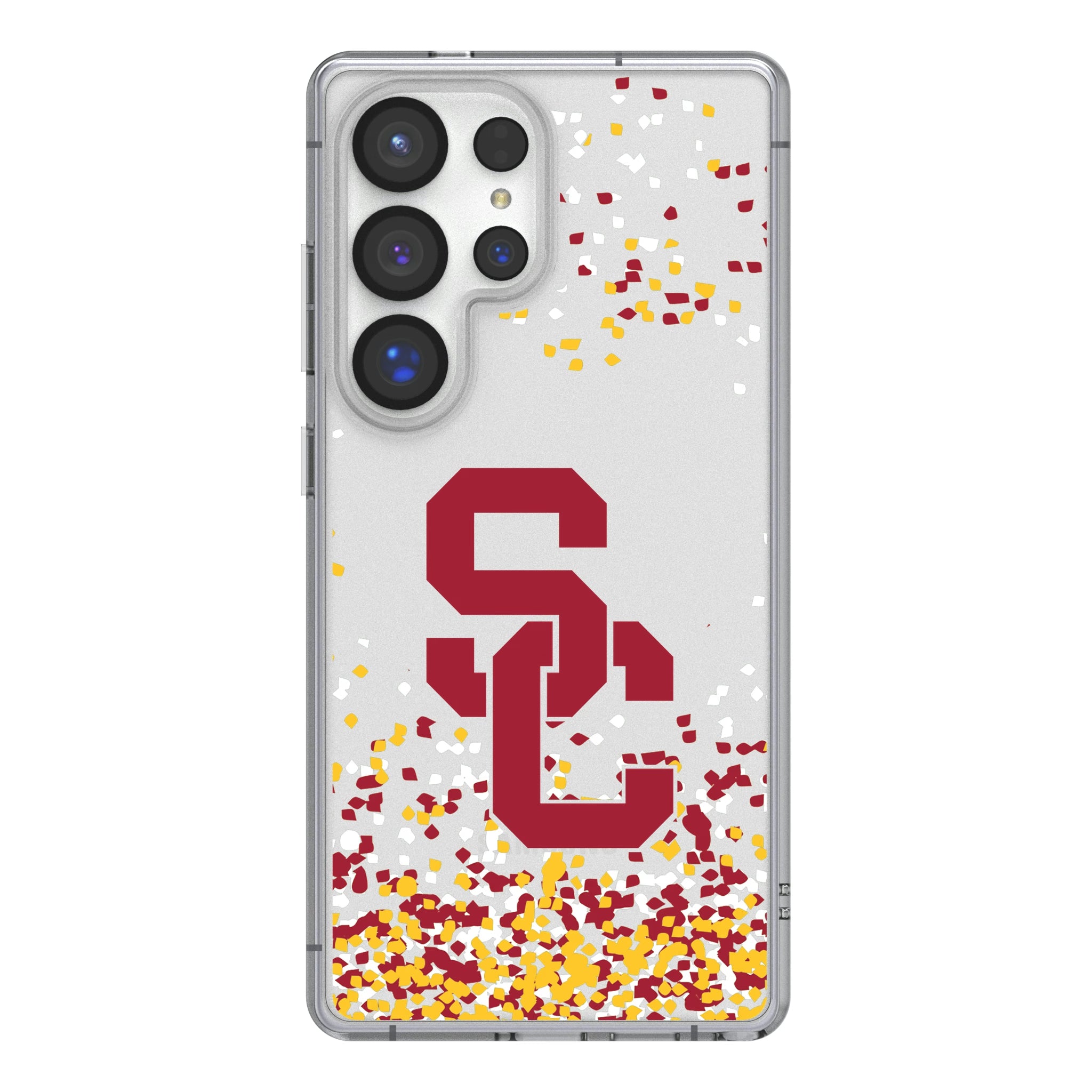 University of Southern California Trojans Confetti Galaxy Clear Phone Case for Samsung Galaxy