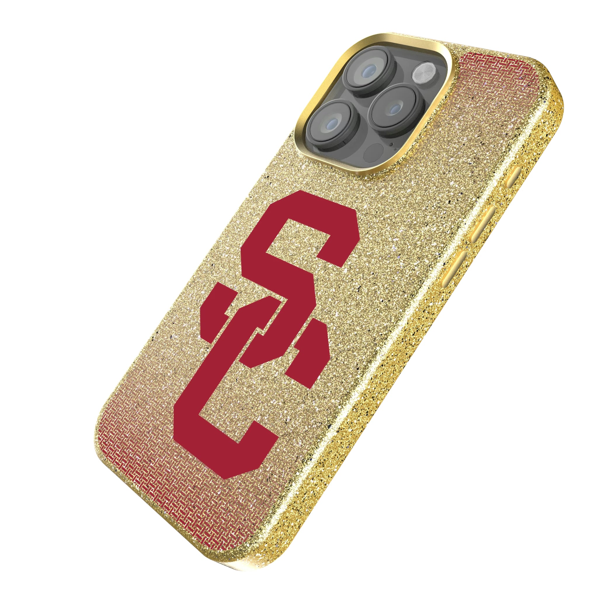 University of Southern California Trojans Linen iPhone Bling Phone Case for Apple iPhone - Isometric View