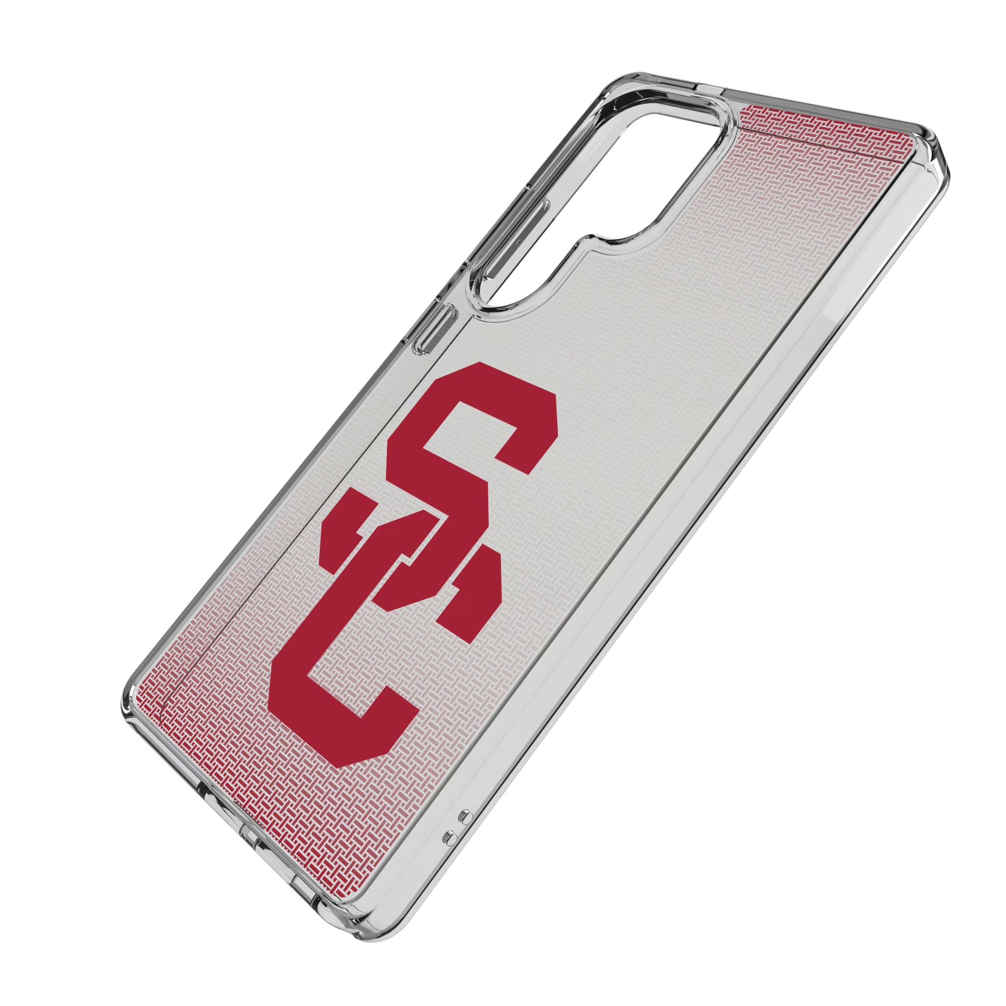 University of Southern California Trojans Linen Galaxy Clear Phone Case for Samsung Galaxy - Isometric View