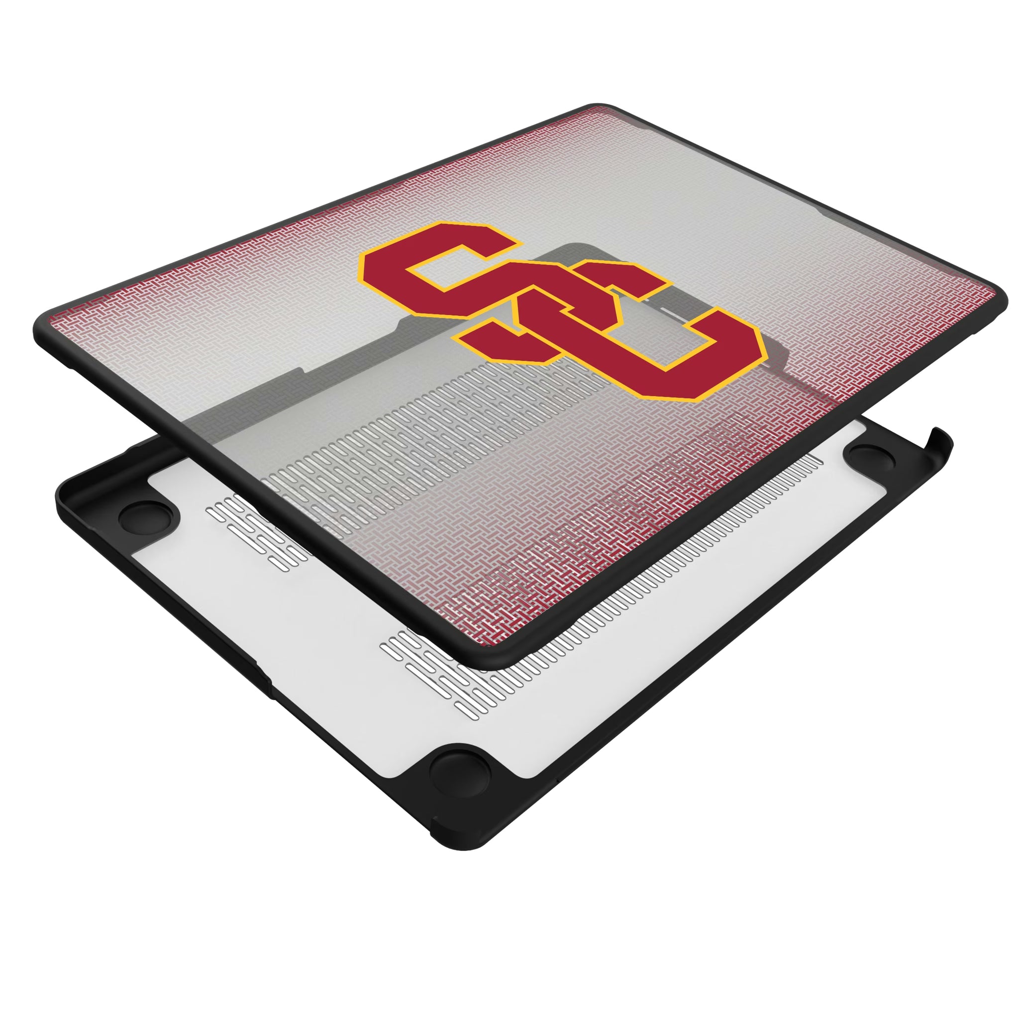 University of Southern California Trojans Linen MacBook Laptop Case for Apple MacBook - Isometric View#Device_MacBook Pro (14-inch, 2021) / MacBook Pro (14-inch, 2023) / MacBook Pro (14-inch, 2024)