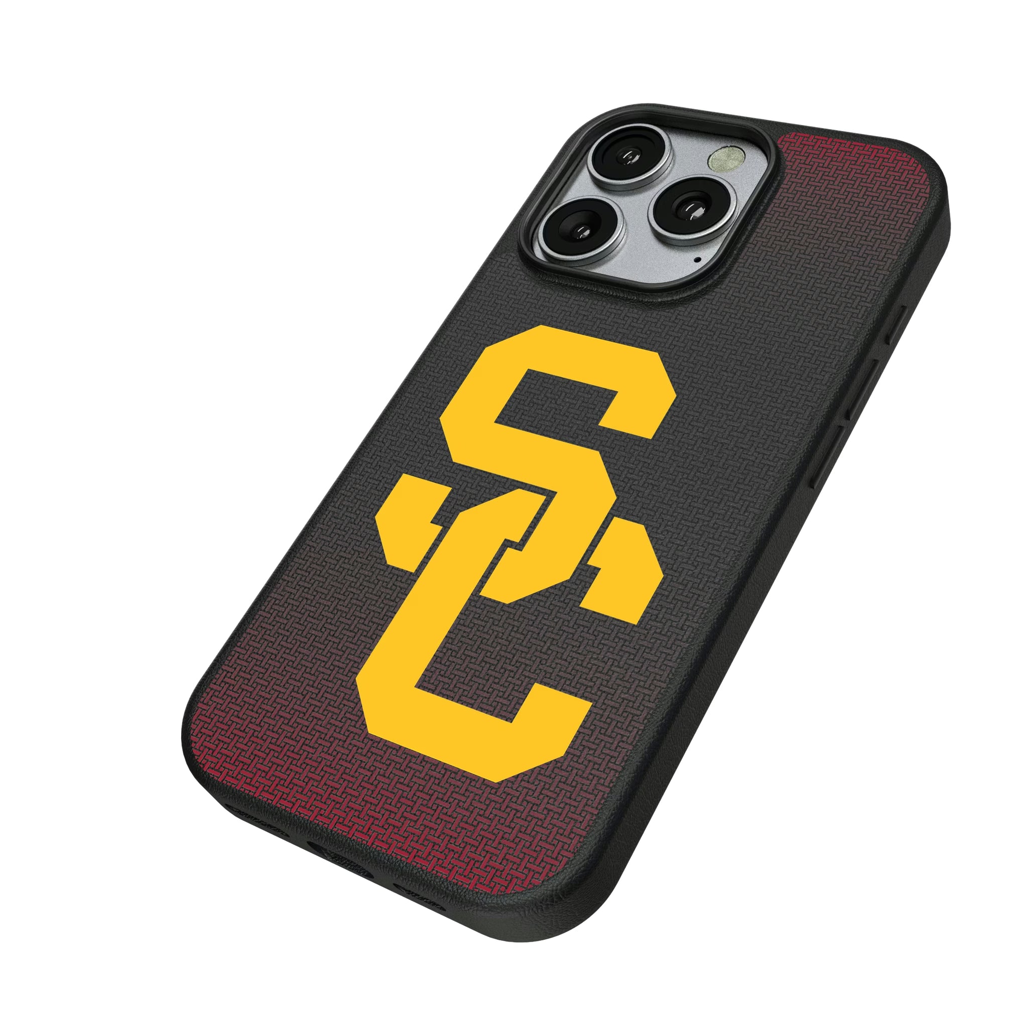 University of Southern California Trojans Linen iPhone MagSafe Compatible Phone Case for Apple iPhone - Isometric View