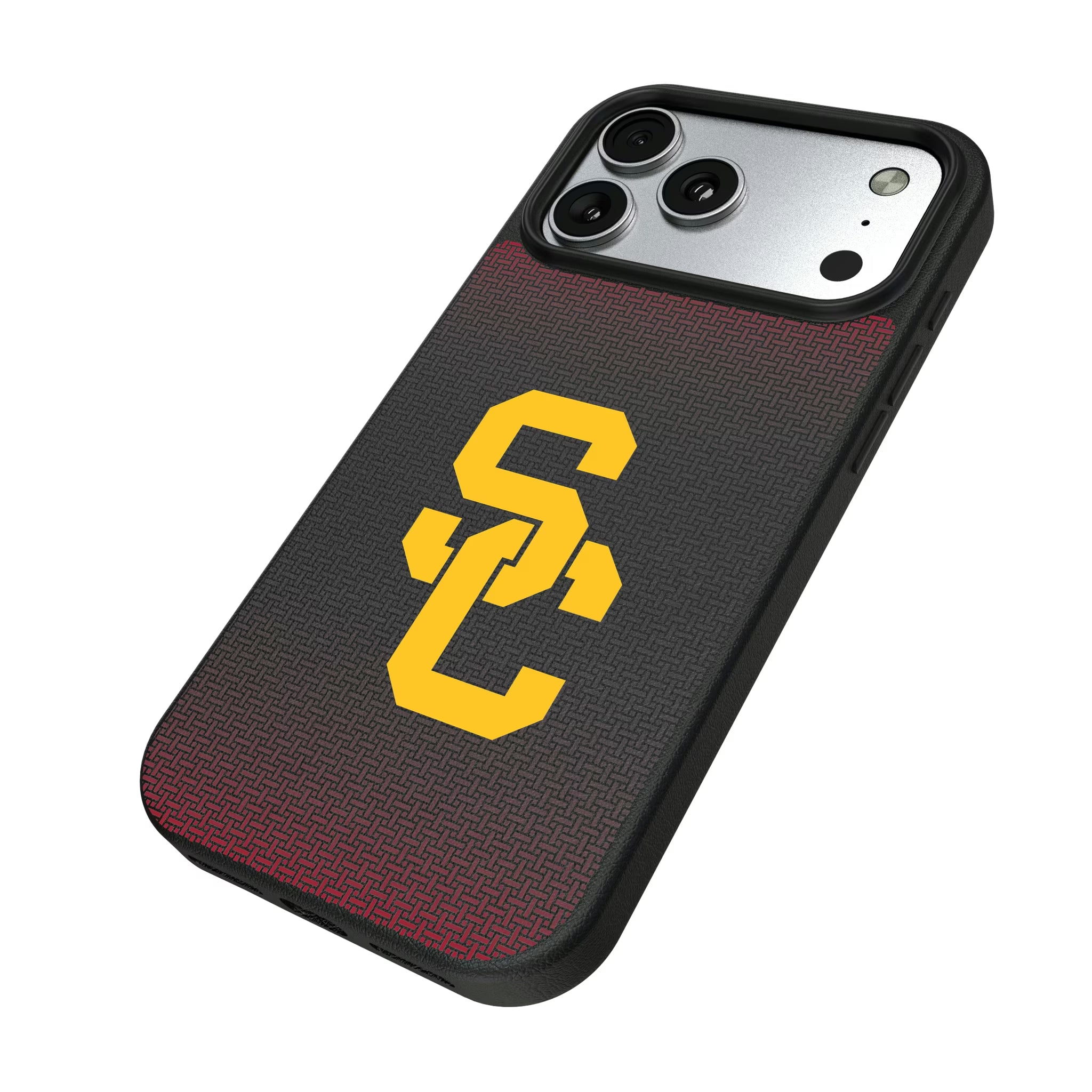 University of Southern California Trojans Linen iPhone MagSafe Compatible Phone Case for Apple iPhone - Isometric View#Device_iPhone 17 Pro Max