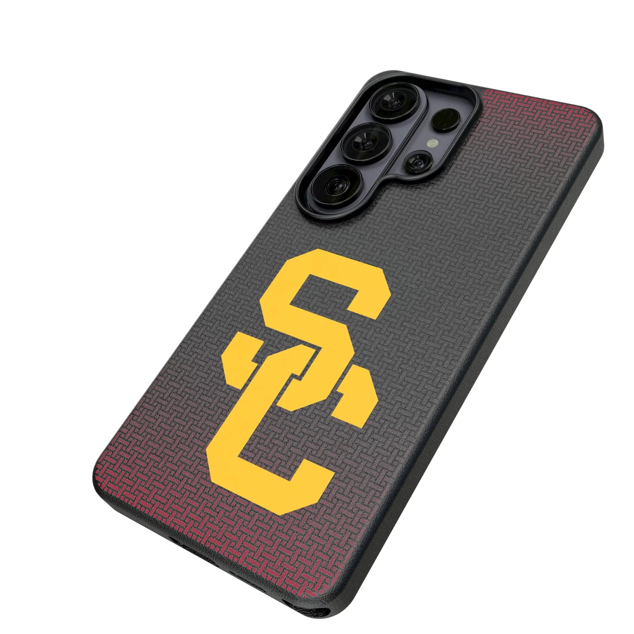 University of Southern California Trojans Linen Galaxy MagSafe Compatible Phone Case for Samsung Galaxy - Isometric View#Device_Galaxy S26 Ultra