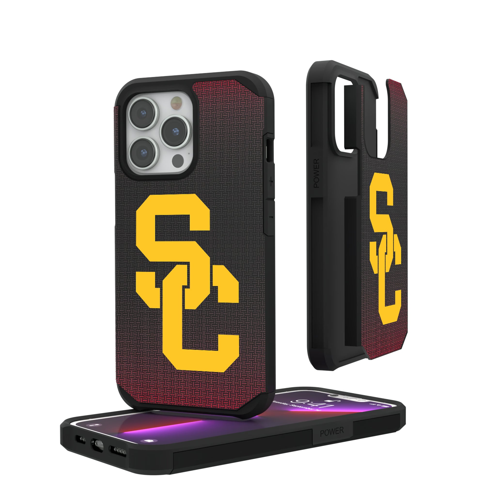 University of Southern California Trojans Linen iPhone Rugged Phone Case for Apple iPhone#Device_iPhone 13 Pro